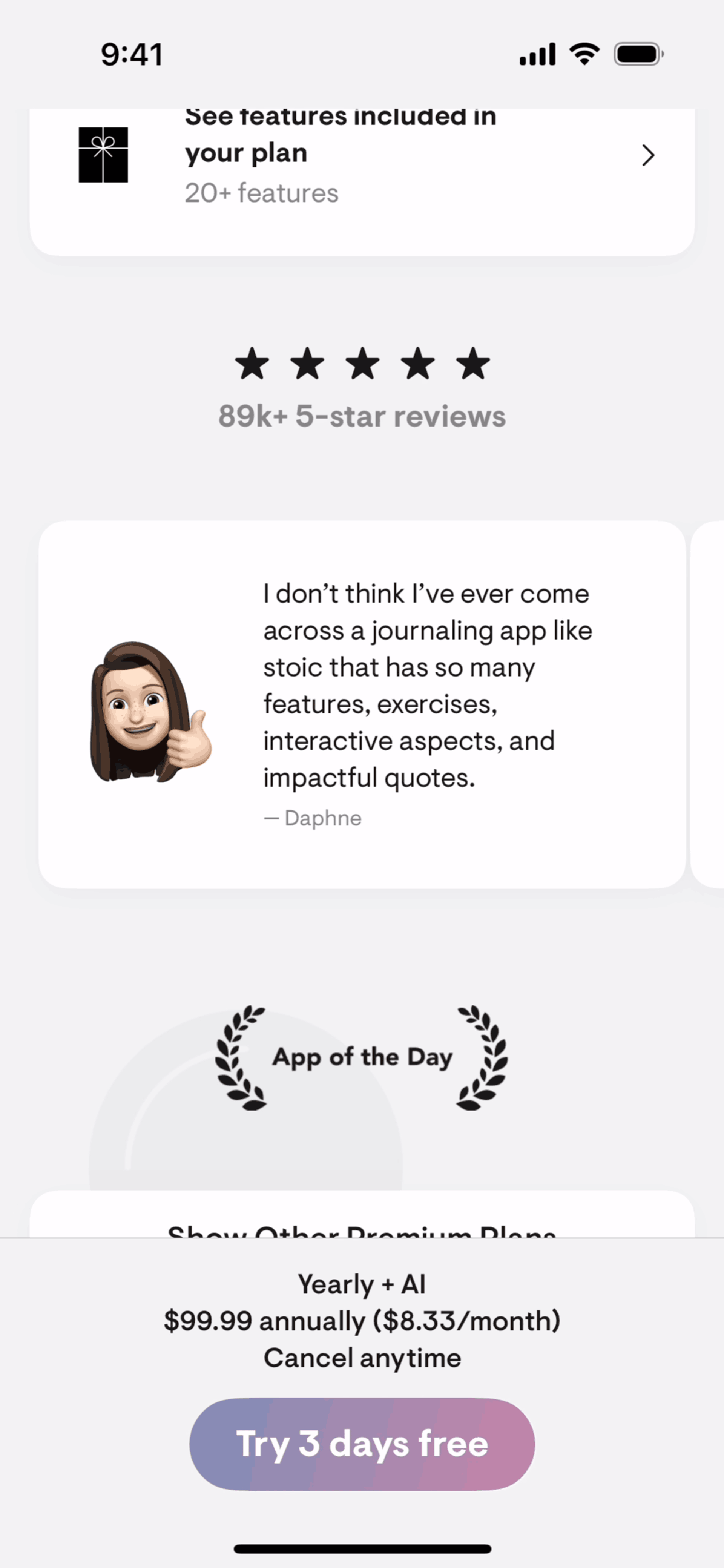 stoic. iOS UI screenshot 15