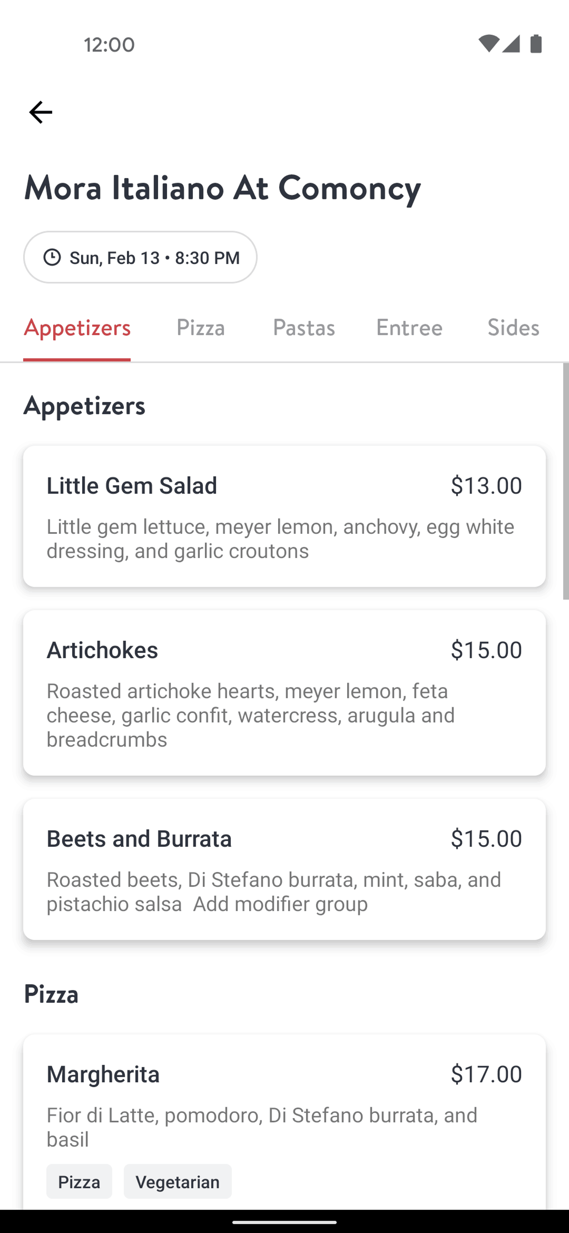 OpenTable Android UI screenshot 24