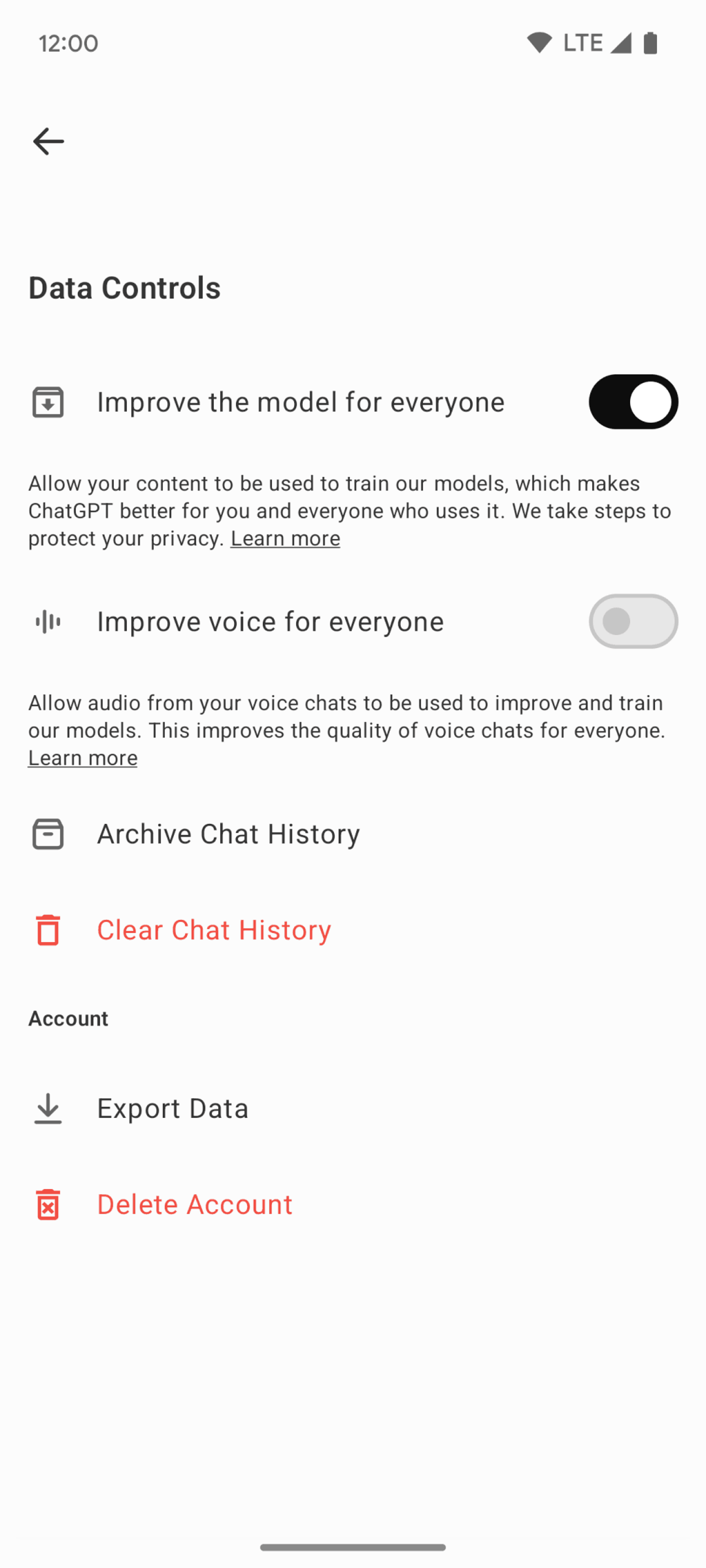 ChatGPT Android UI screenshot 5
