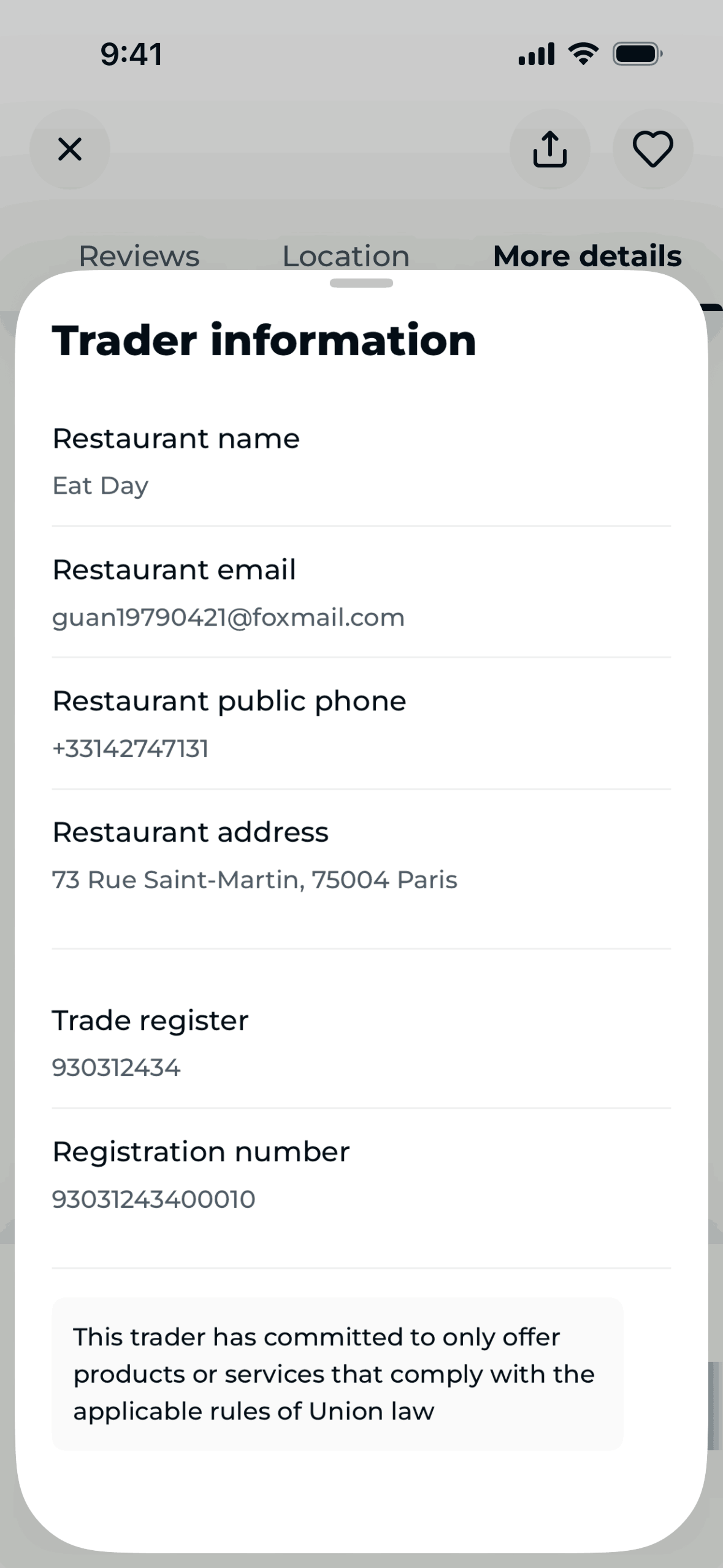 TheFork iOS UI screenshot 2