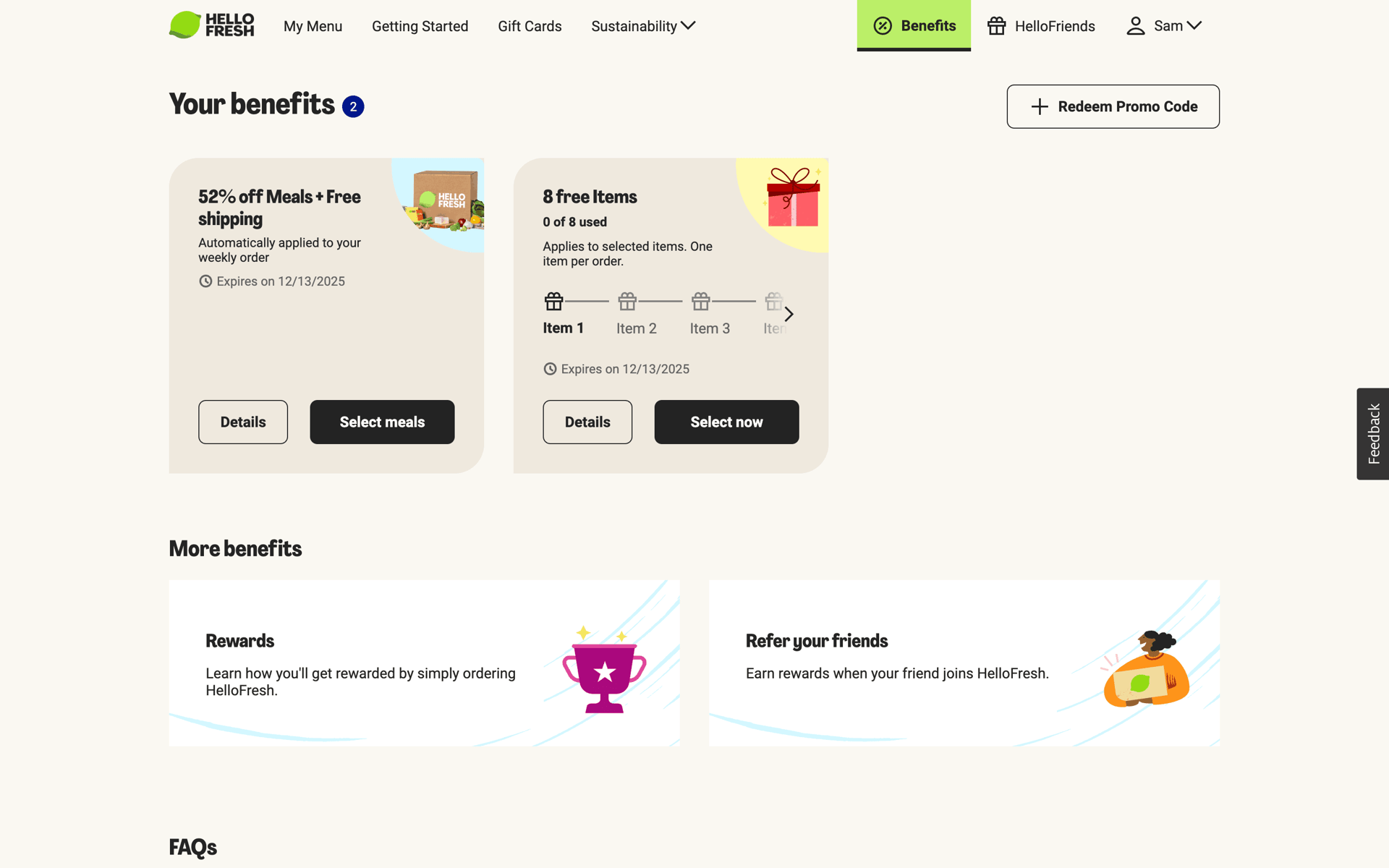 HelloFresh Web UI screenshot 3