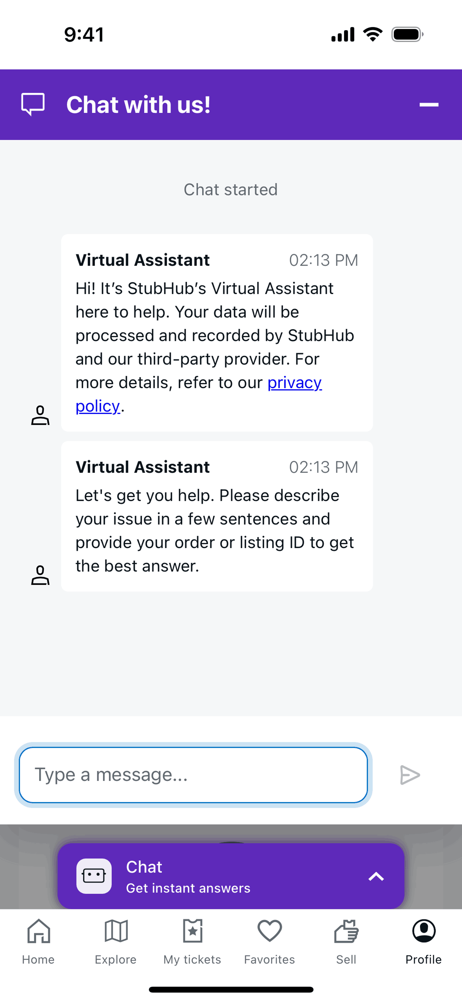 StubHub iOS UI screenshot 17