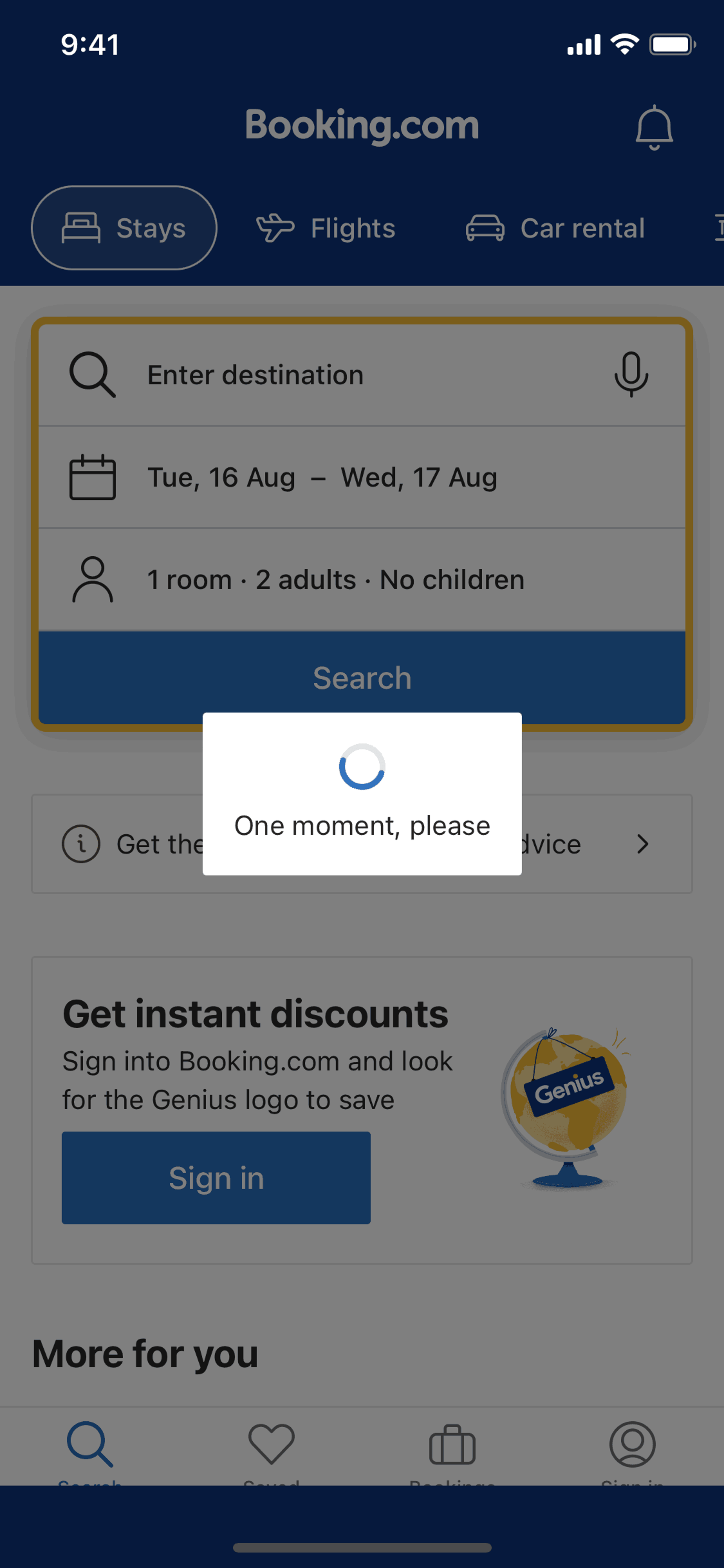 Booking.com iOS UI screenshot 10