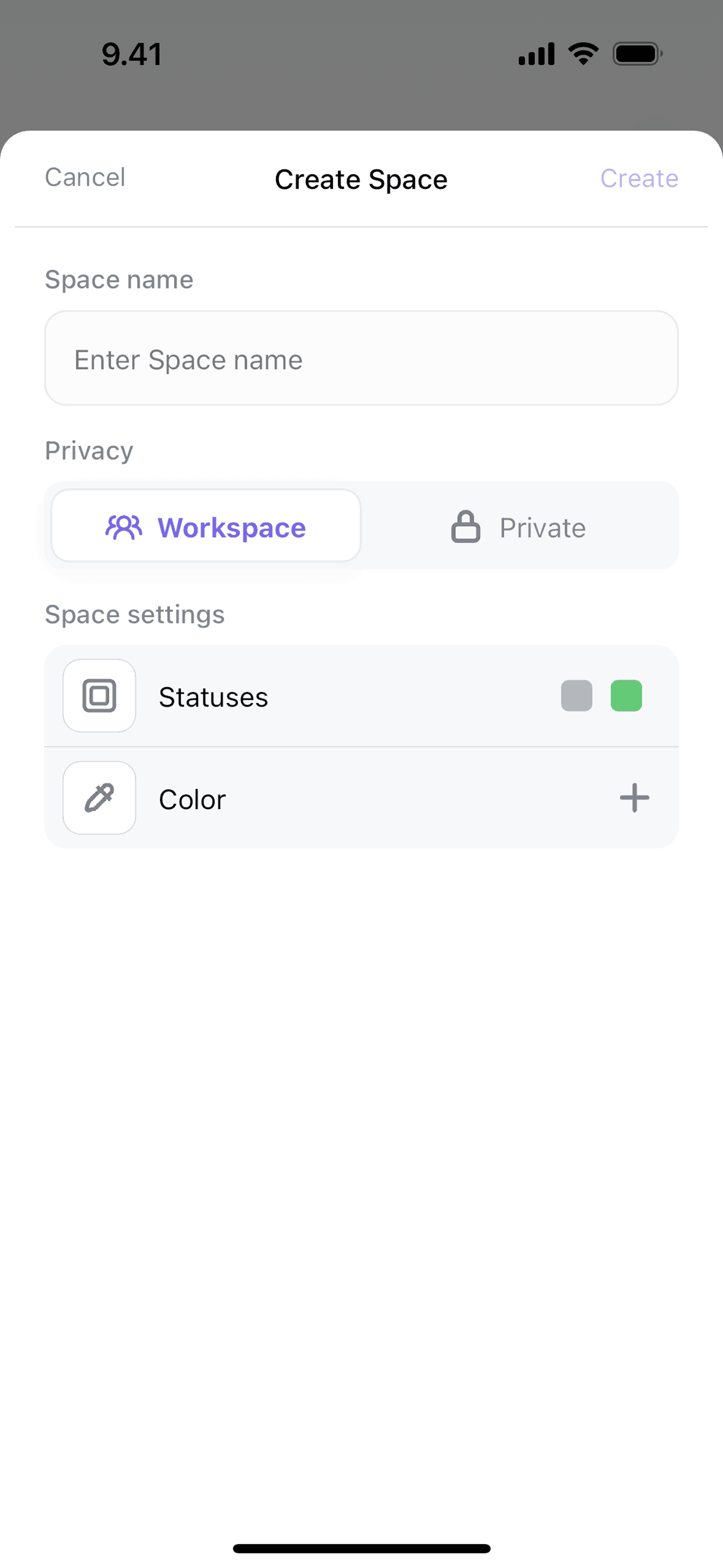 ClickUp iOS UI screenshot 24