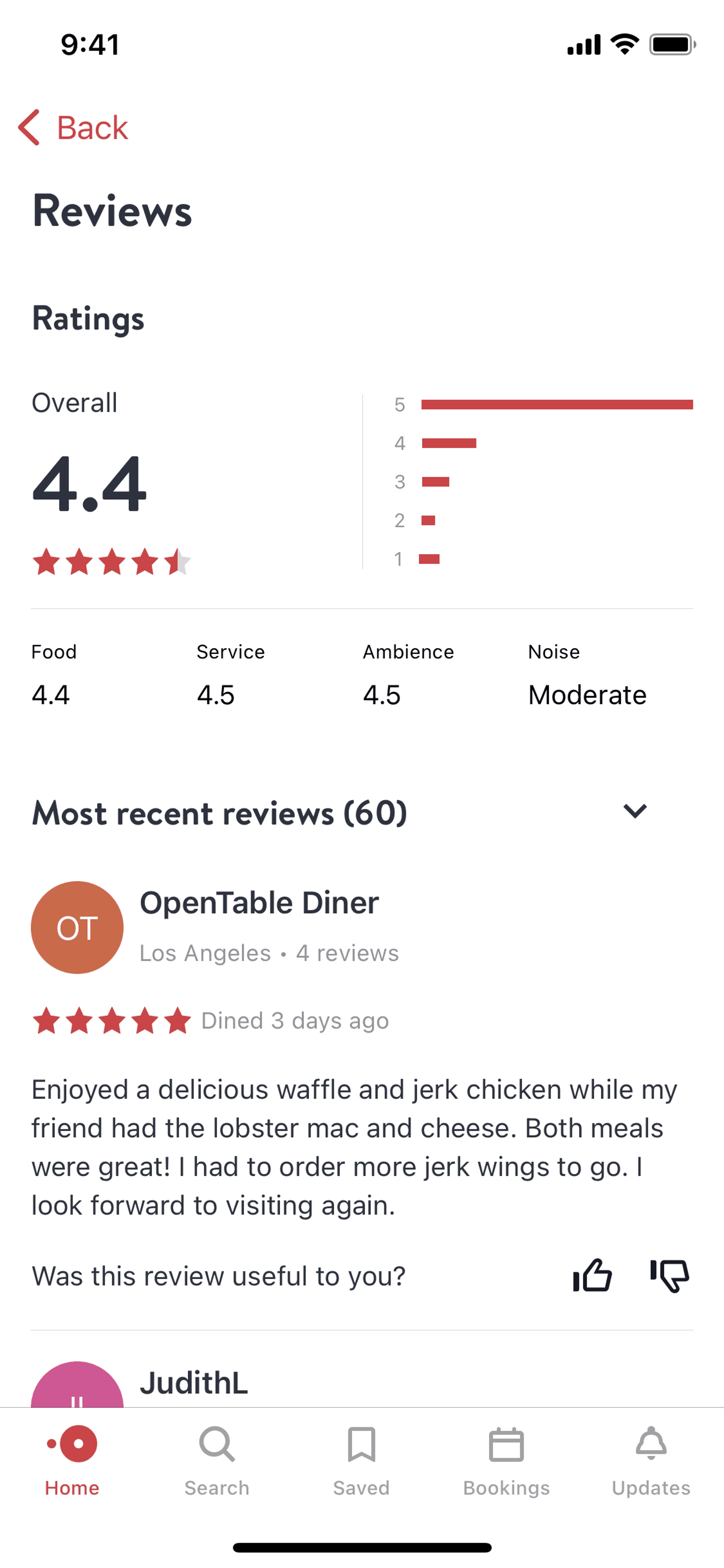 OpenTable iOS UI screenshot 22