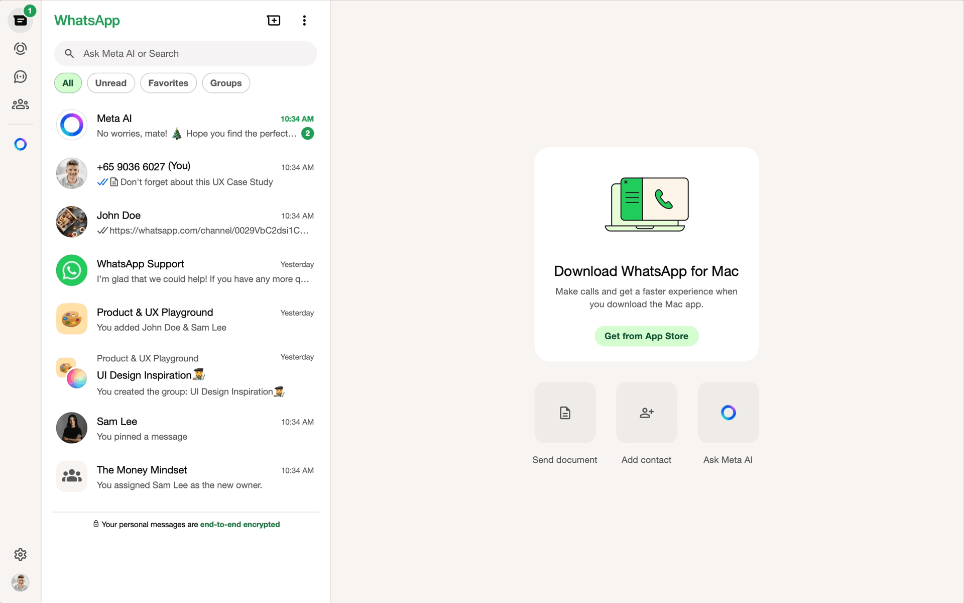 WhatsApp Web UI screenshot 17