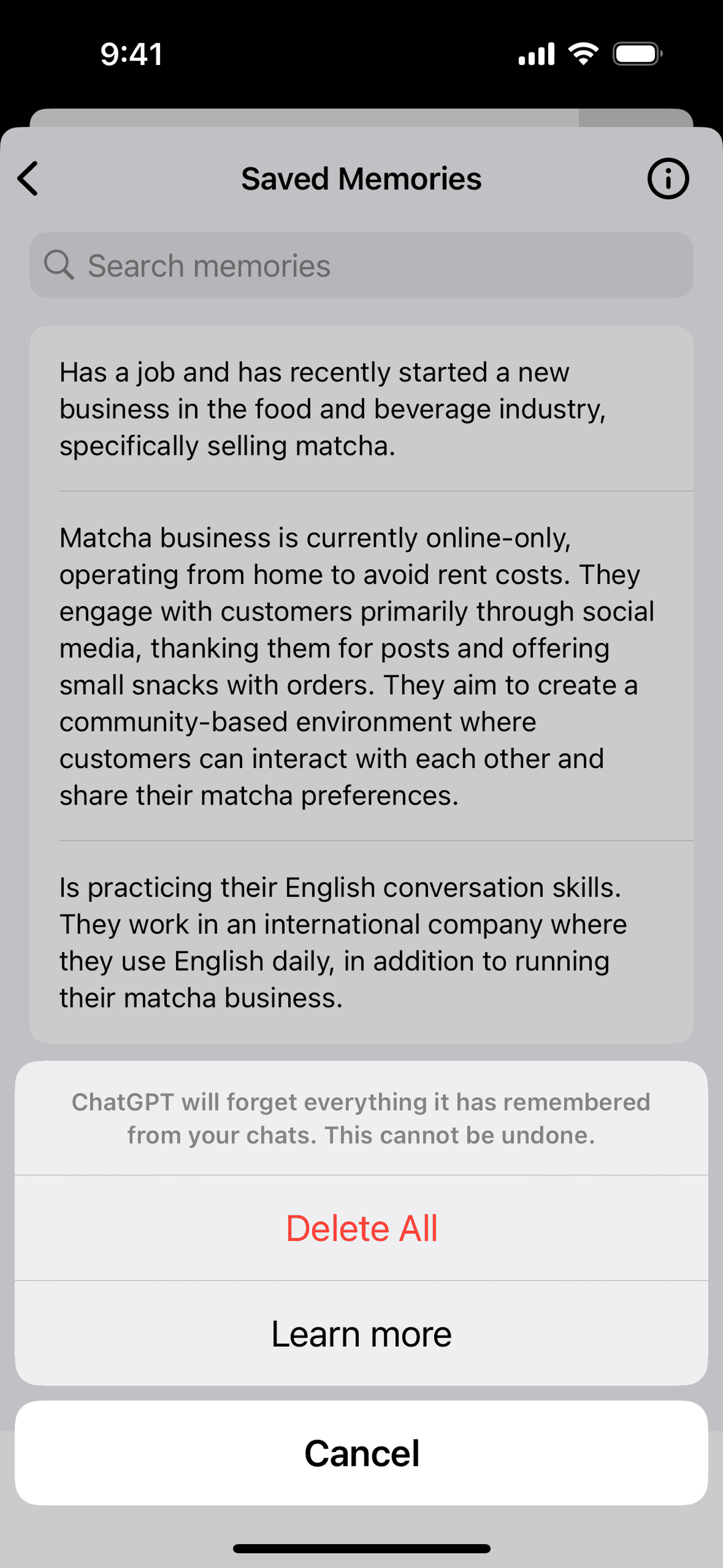 ChatGPT iOS UI screenshot 23