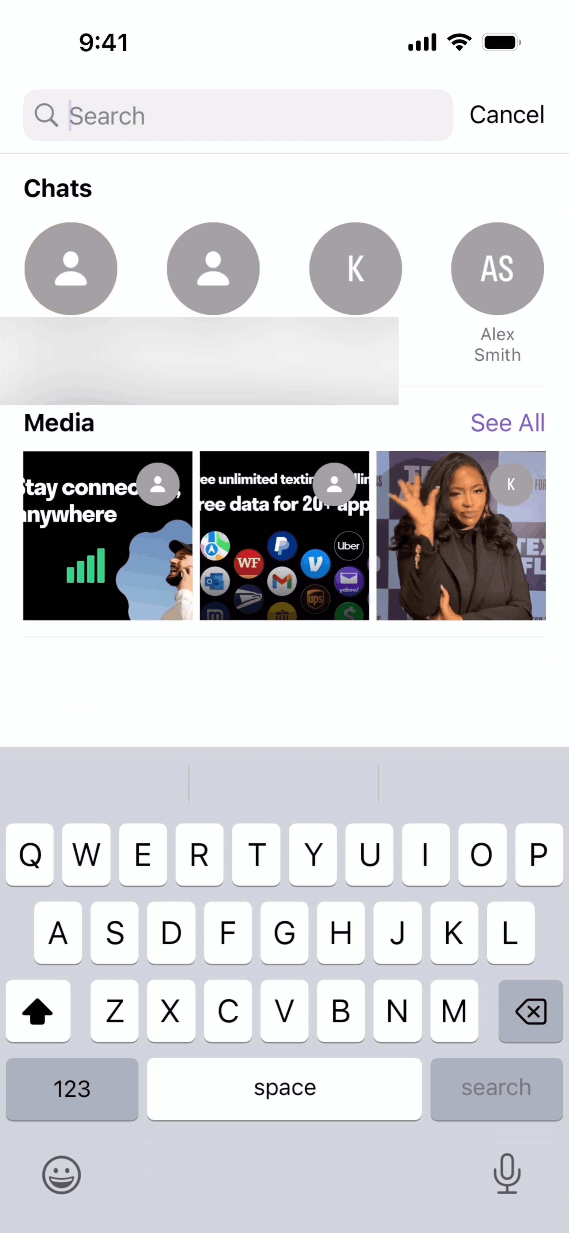 TextNow iOS UI screenshot 2