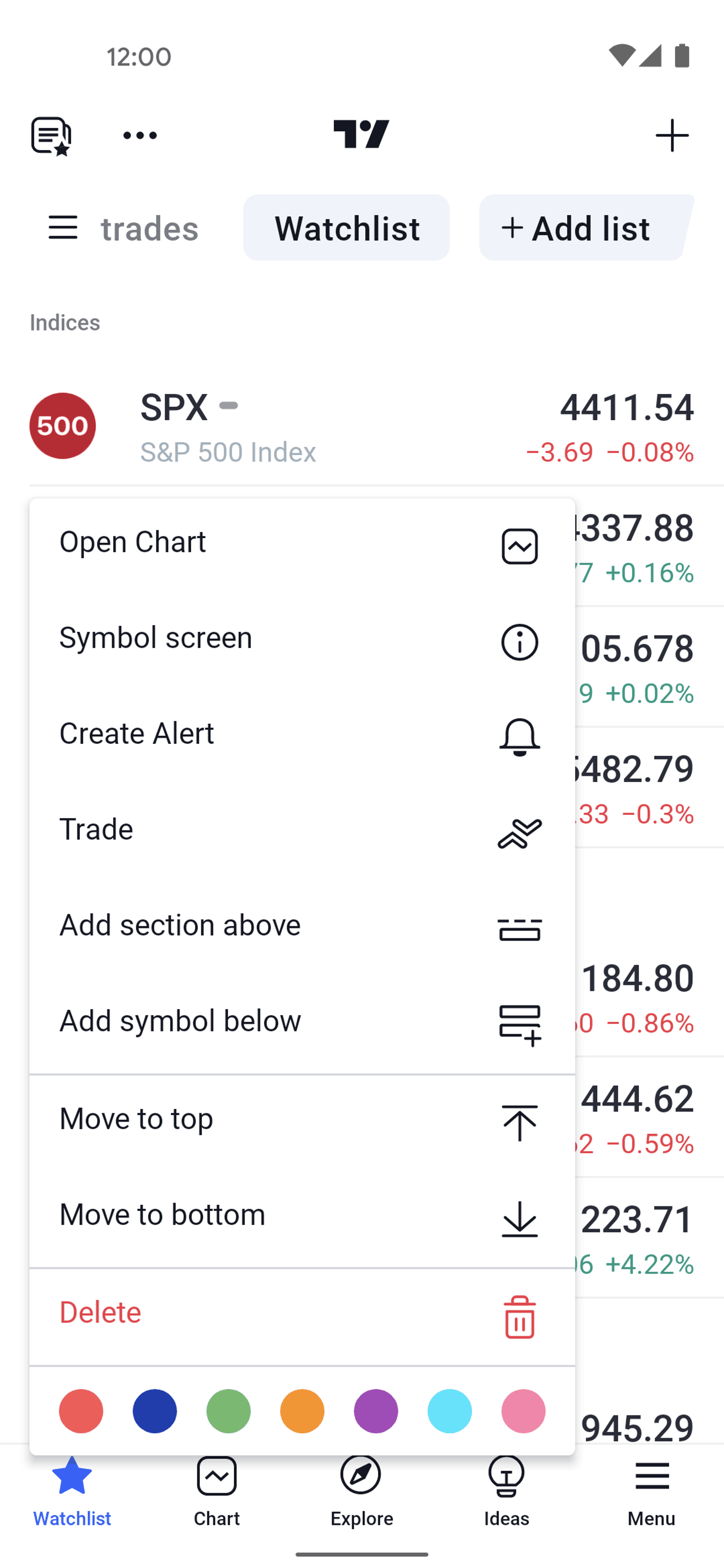 TradingView Android UI screenshot 9