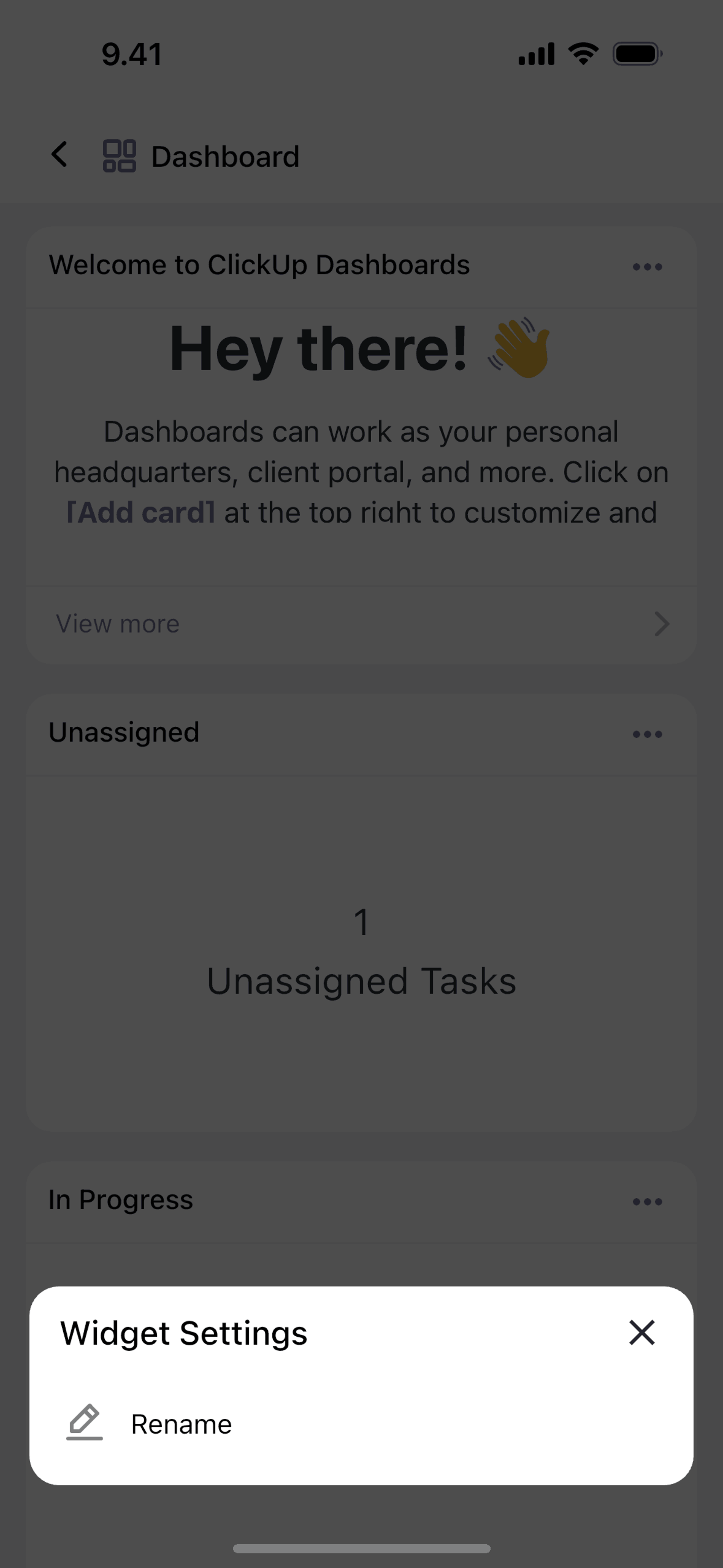 ClickUp iOS UI screenshot 17