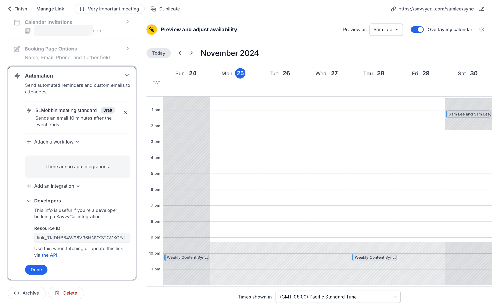 SavvyCal Web UI screenshot 10