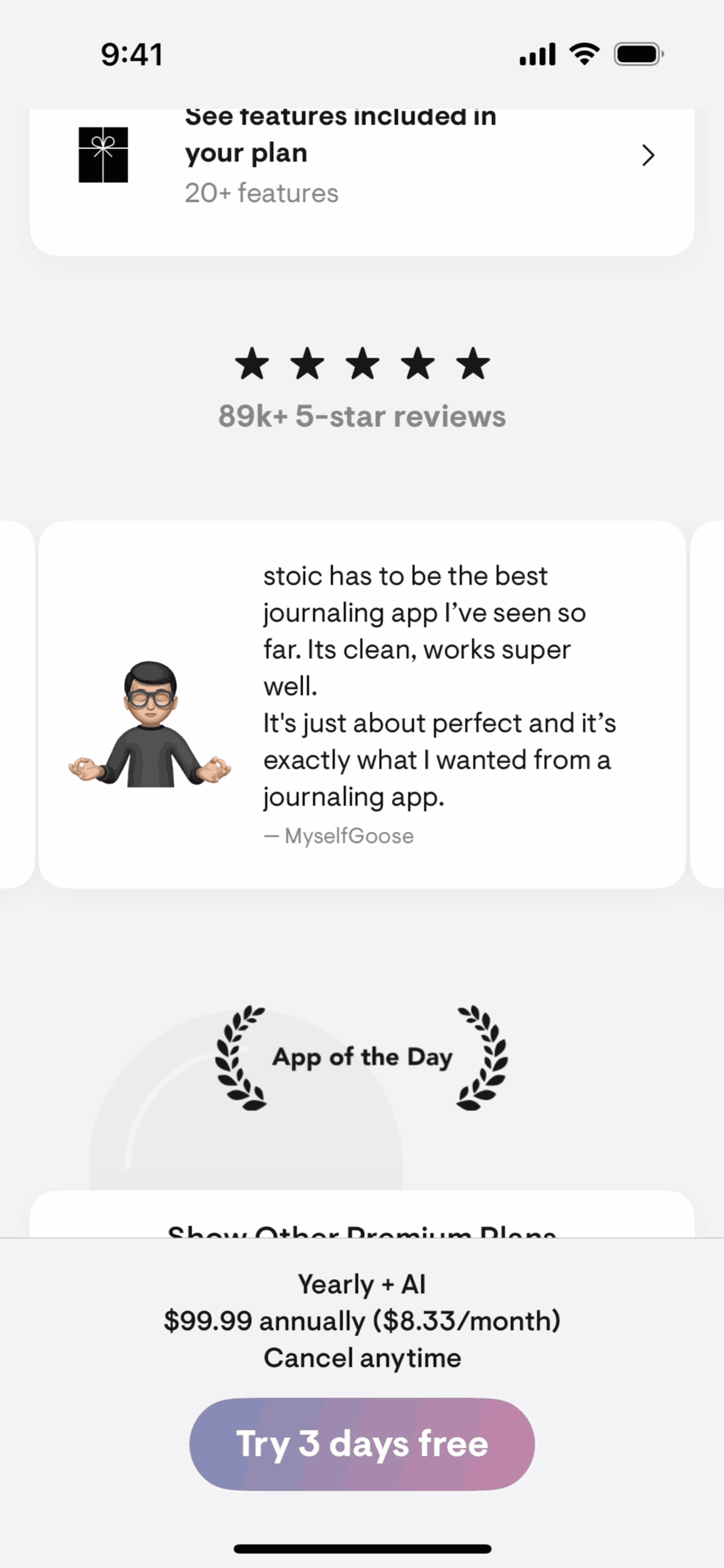 stoic. iOS UI screenshot 16
