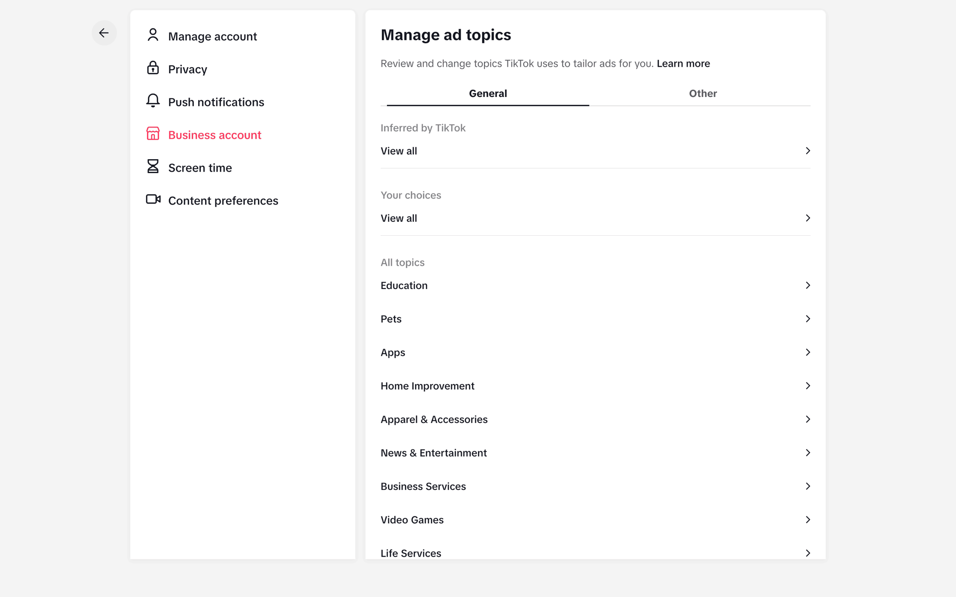 TikTok Web UI screenshot 24