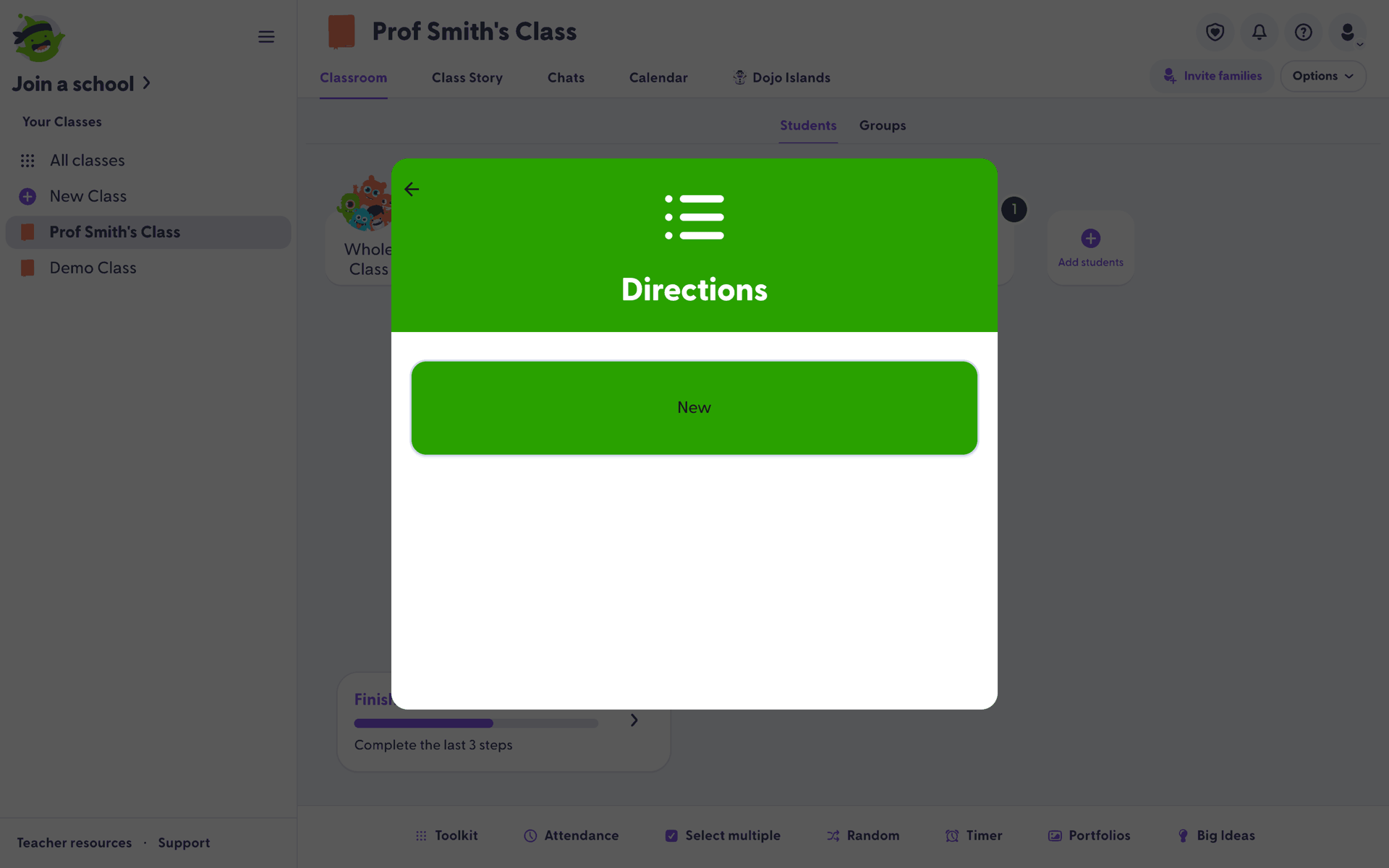 ClassDojo Web UI screenshot 23