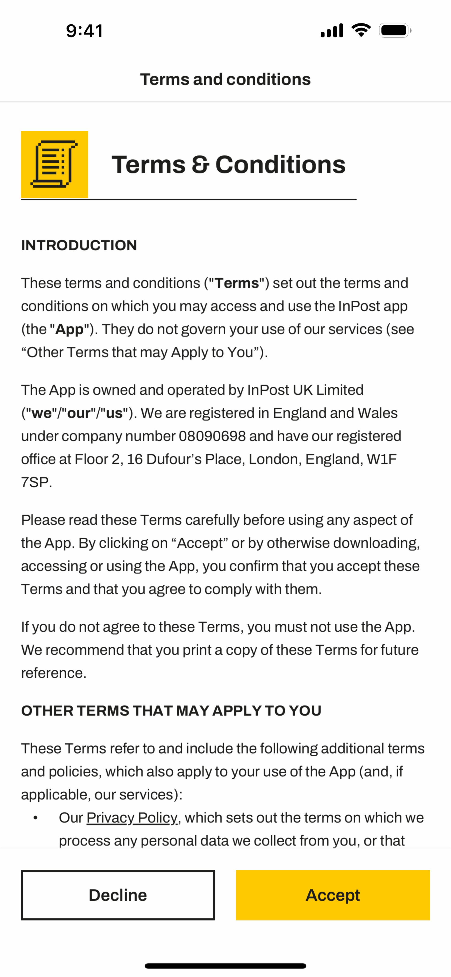InPost UK iOS UI screenshot 24