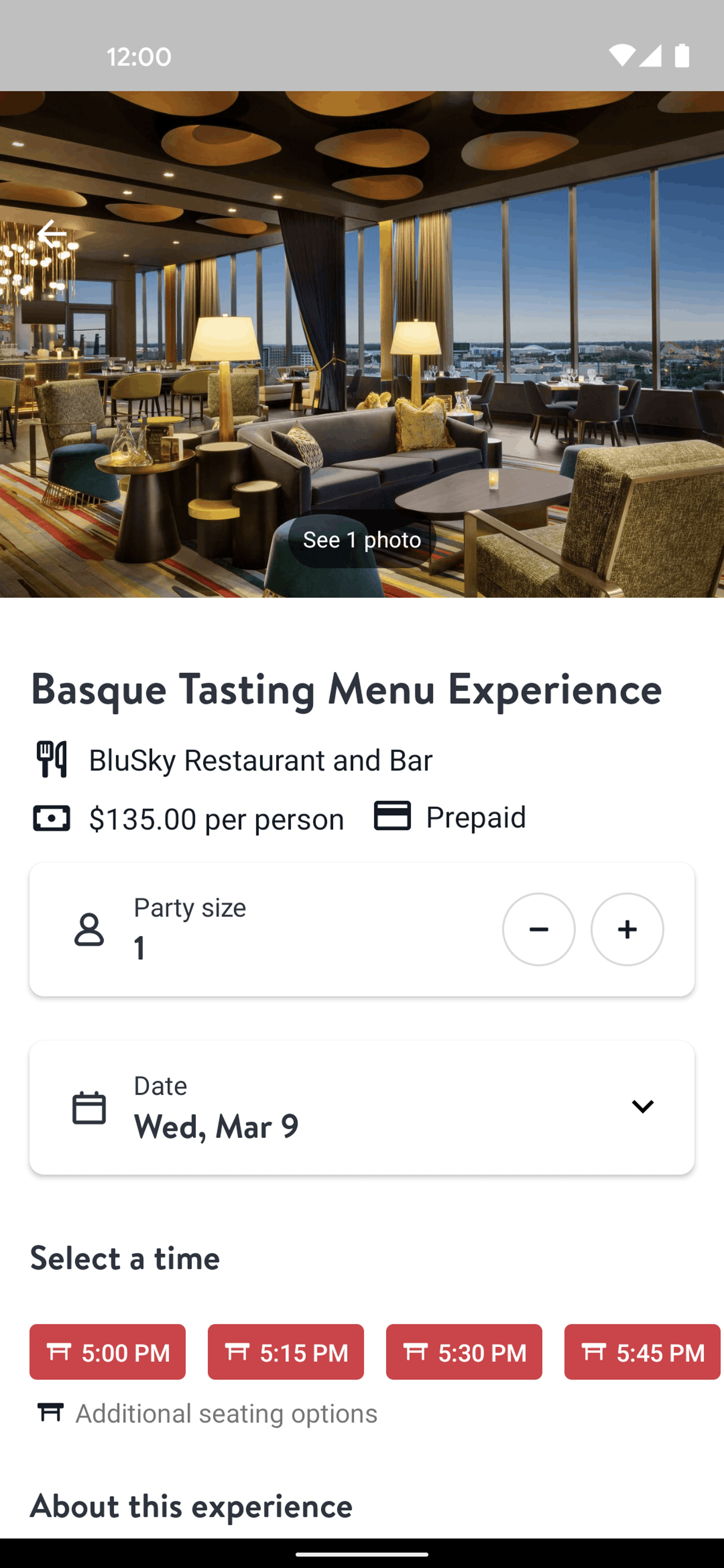 OpenTable Android UI screenshot 15