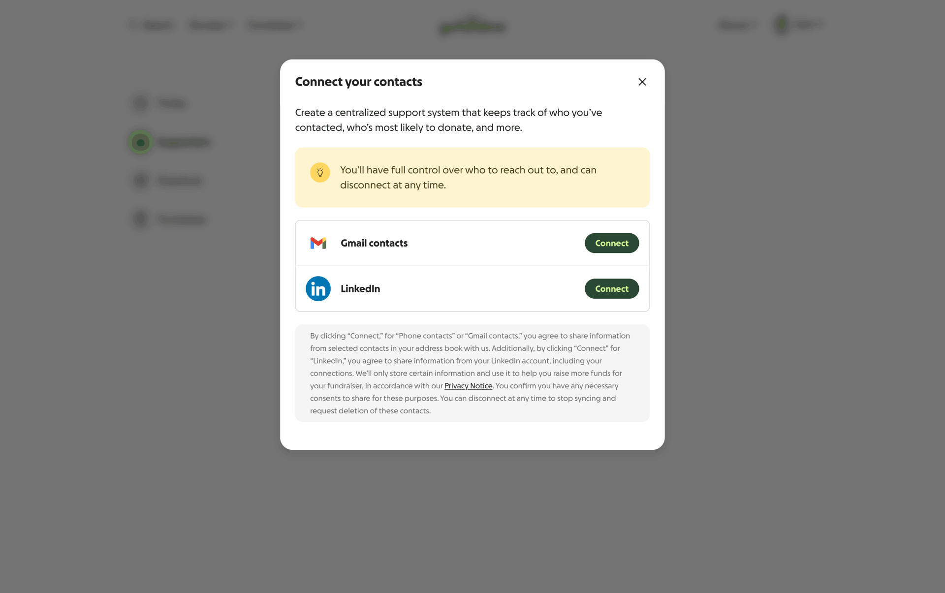 GoFundMe Web UI screenshot 23