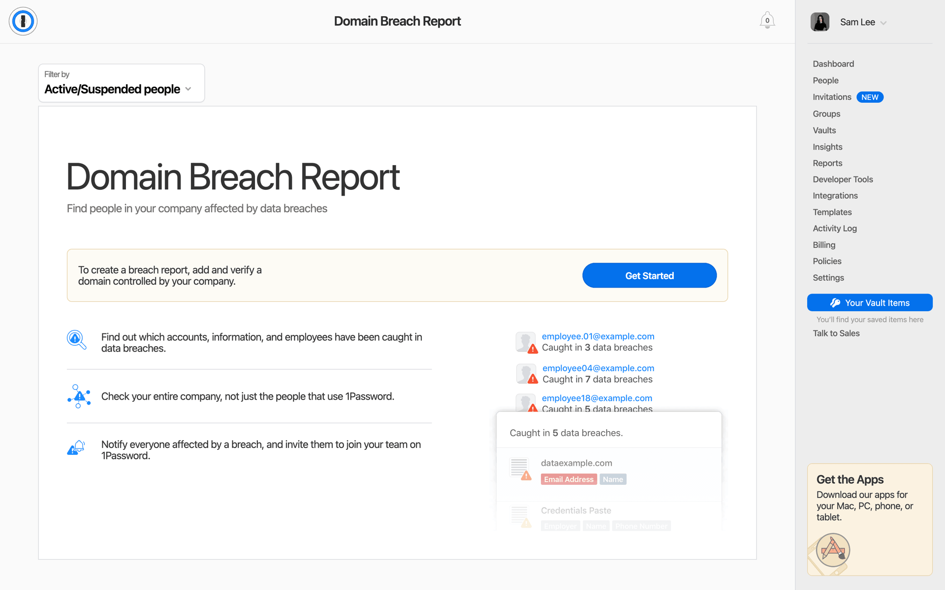 1Password Web UI screenshot 7