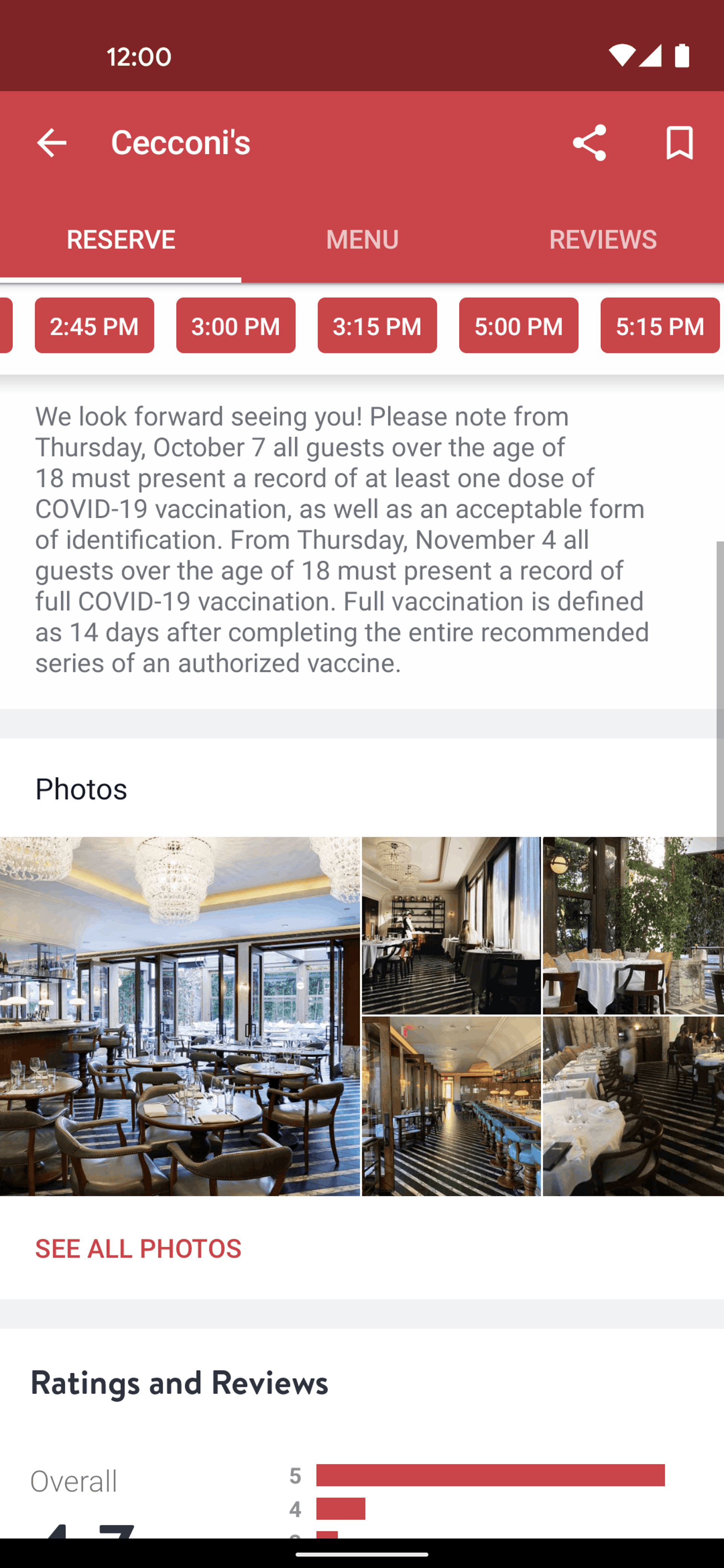 OpenTable Android UI screenshot 23
