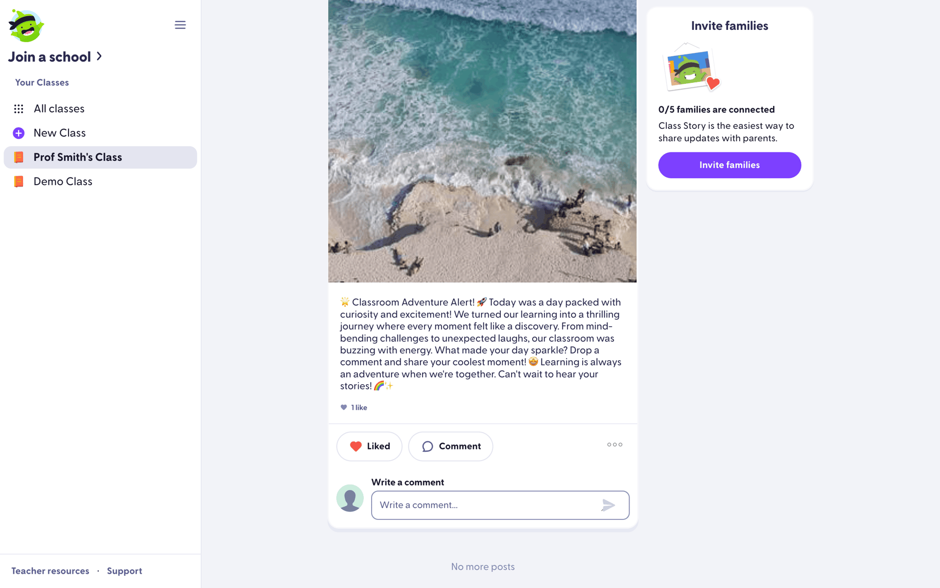 ClassDojo Web UI screenshot 3