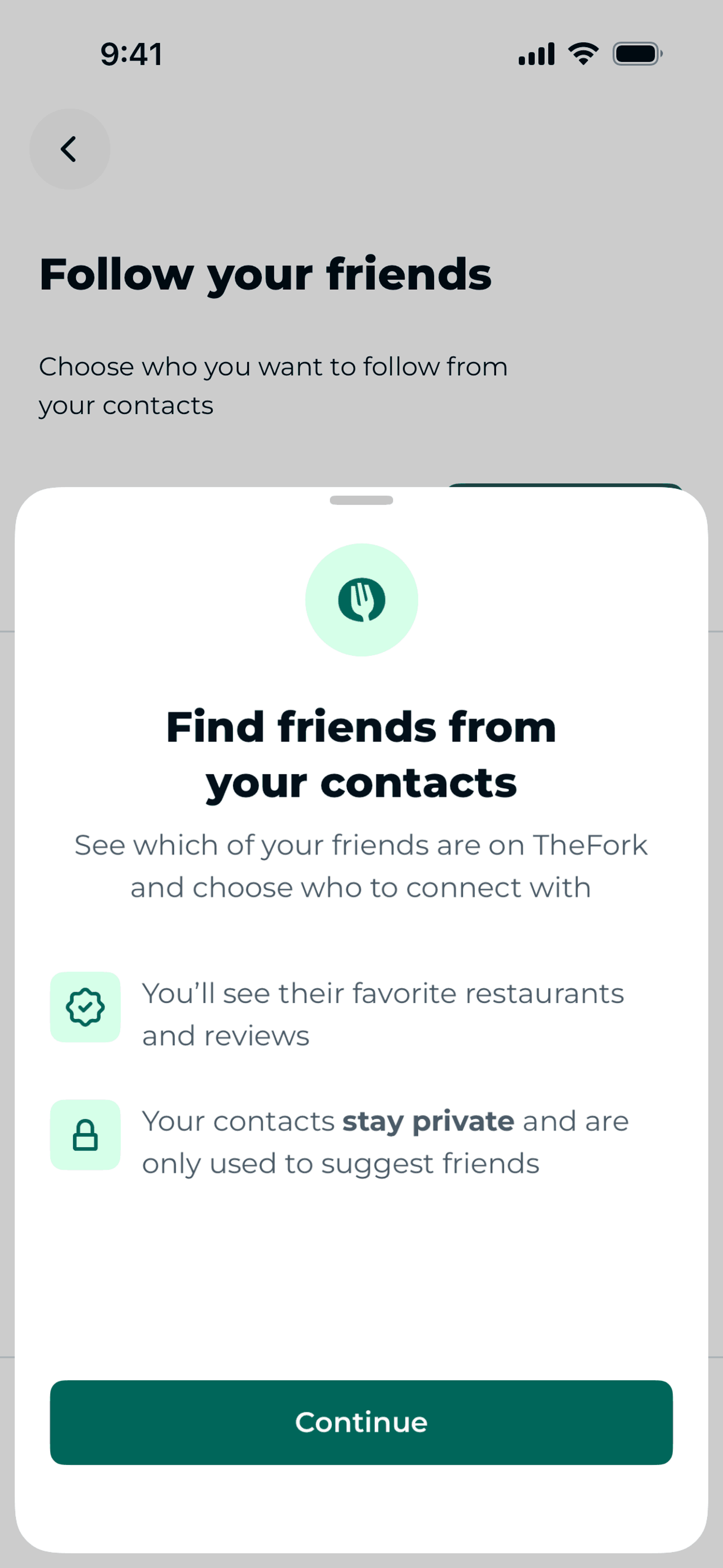 TheFork iOS UI screenshot 5