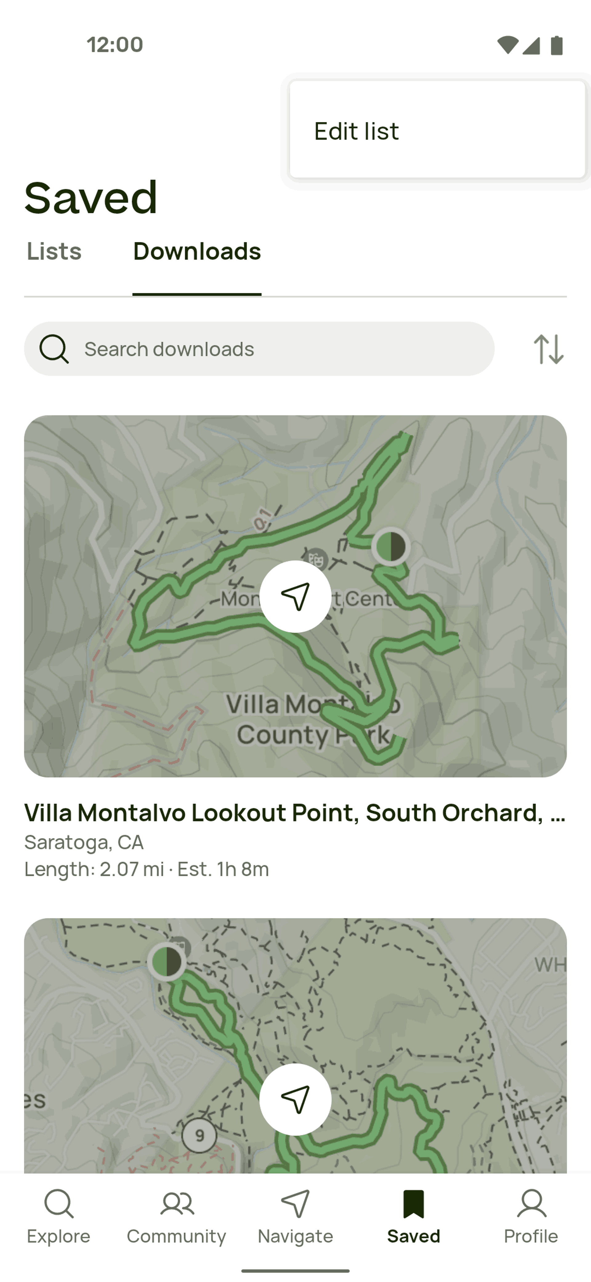 AllTrails Android UI screenshot 4