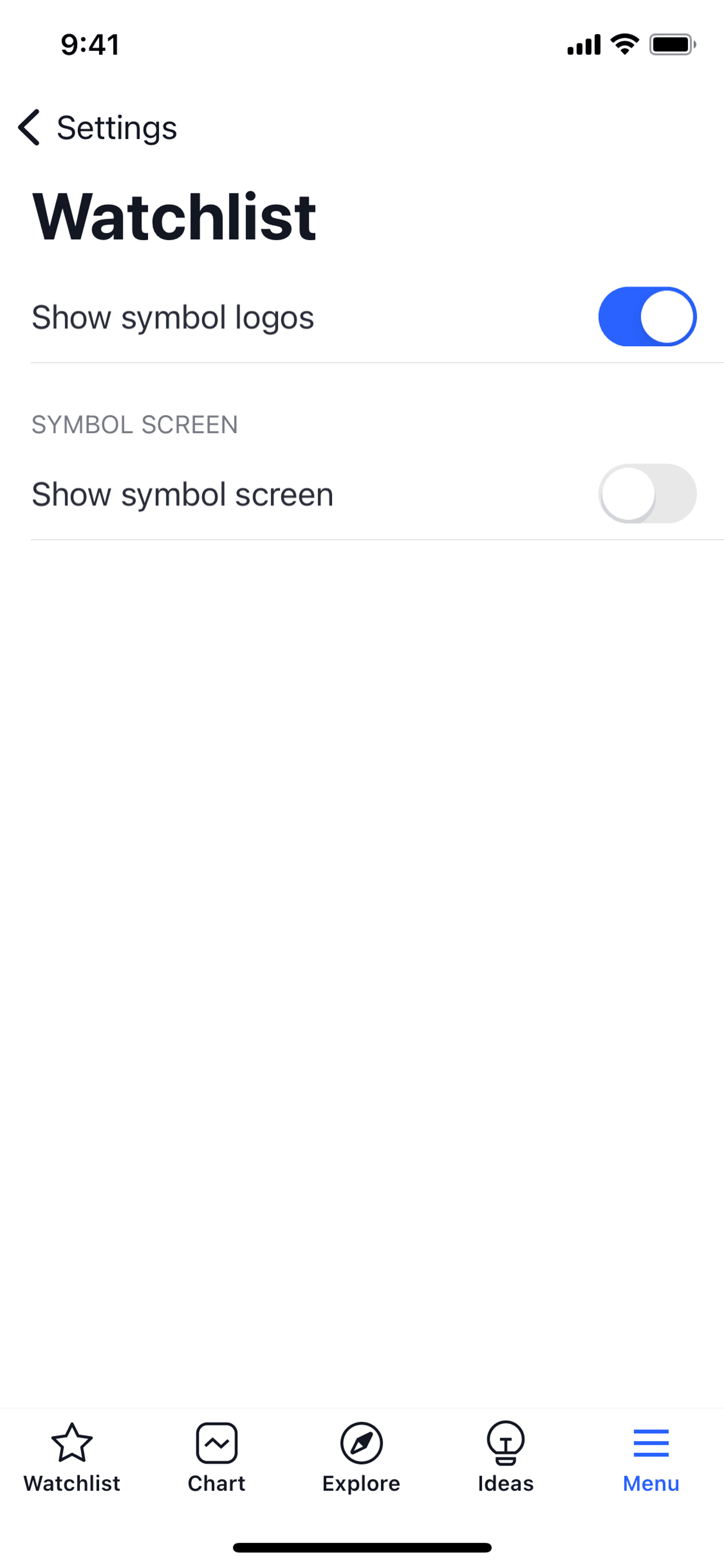 TradingView iOS UI screenshot 21
