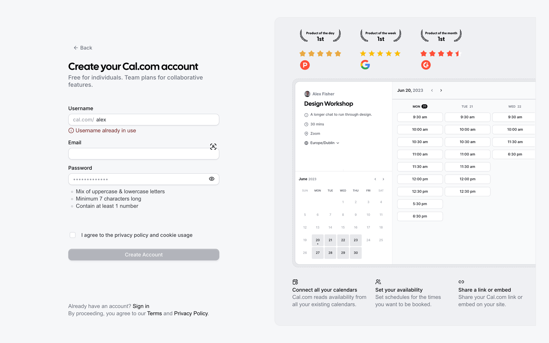 Cal.com Web UI screenshot 5