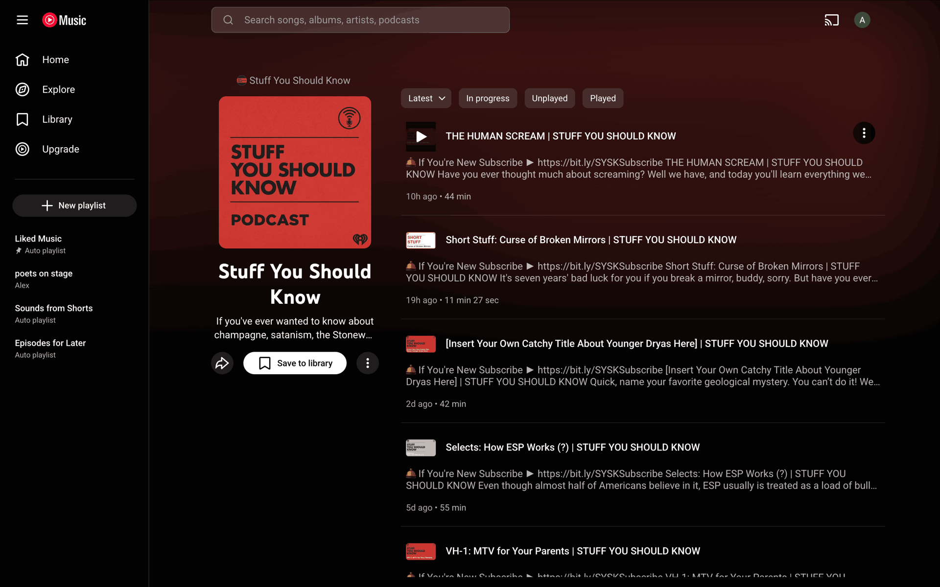 YouTube Music Web UI screenshot 24