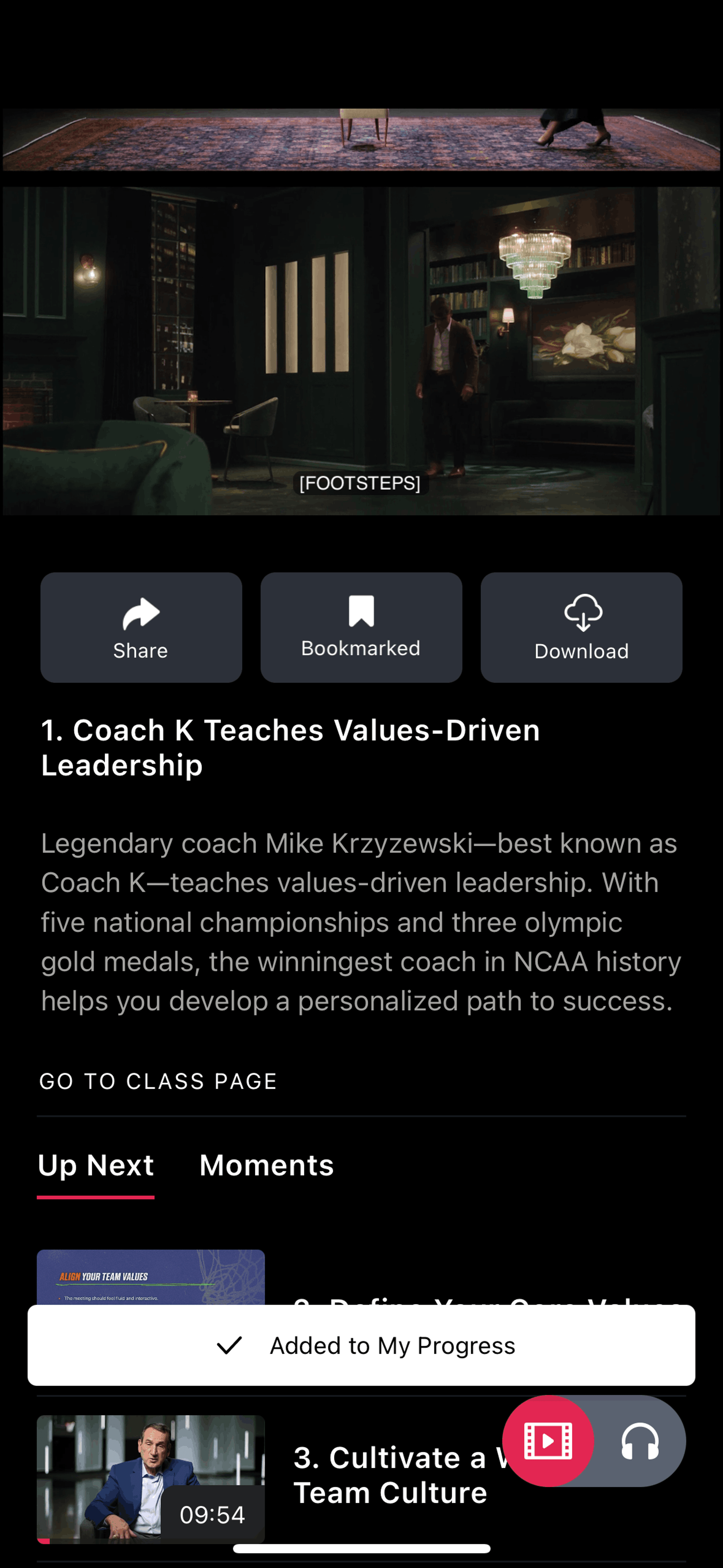 MasterClass iOS UI screenshot 18