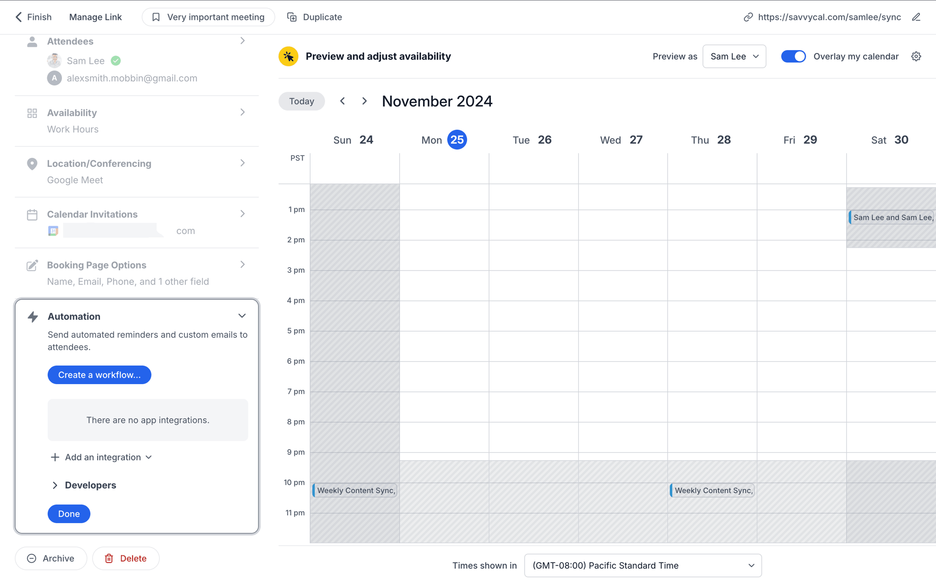 SavvyCal Web UI screenshot 11