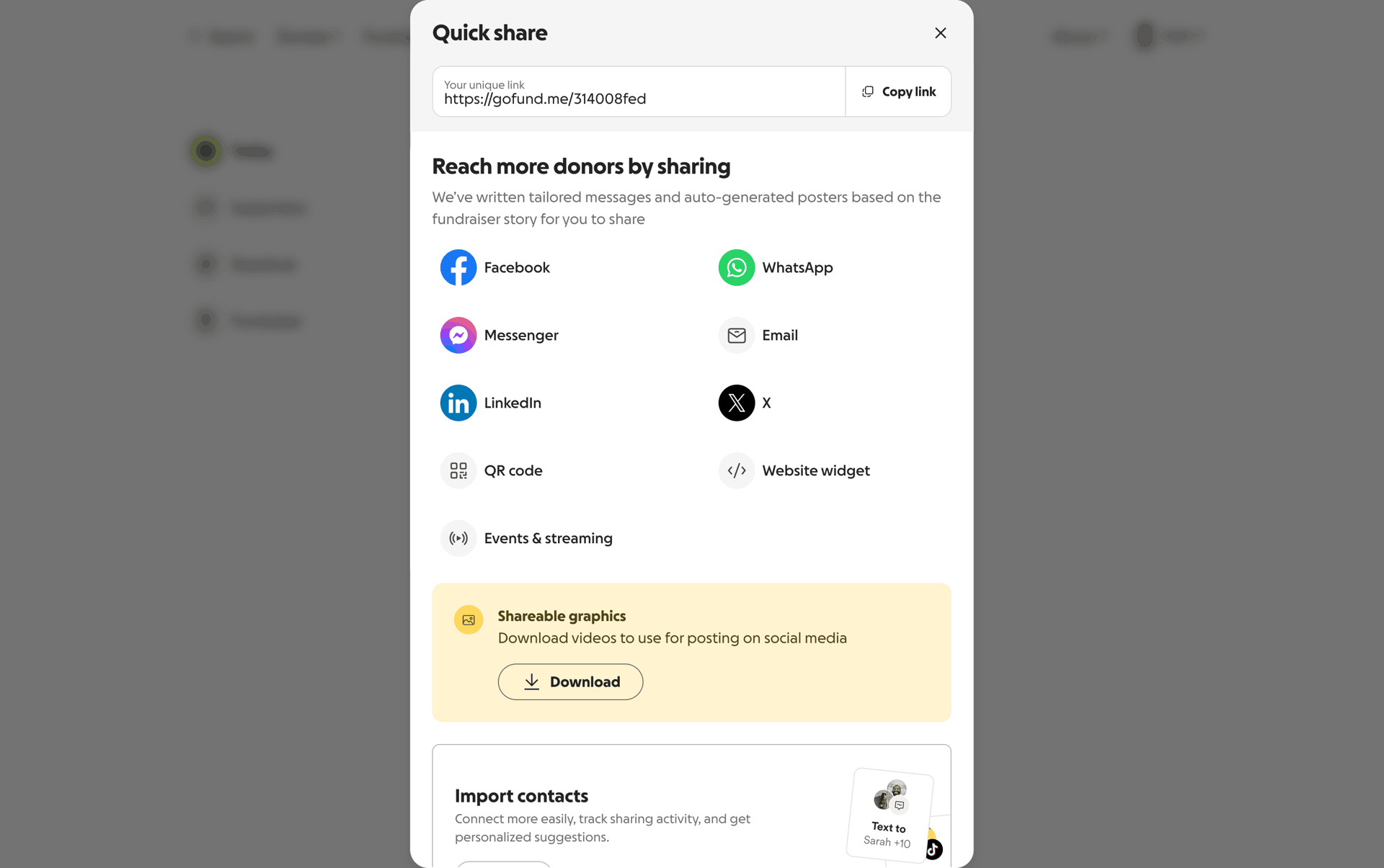 GoFundMe Web UI screenshot 21