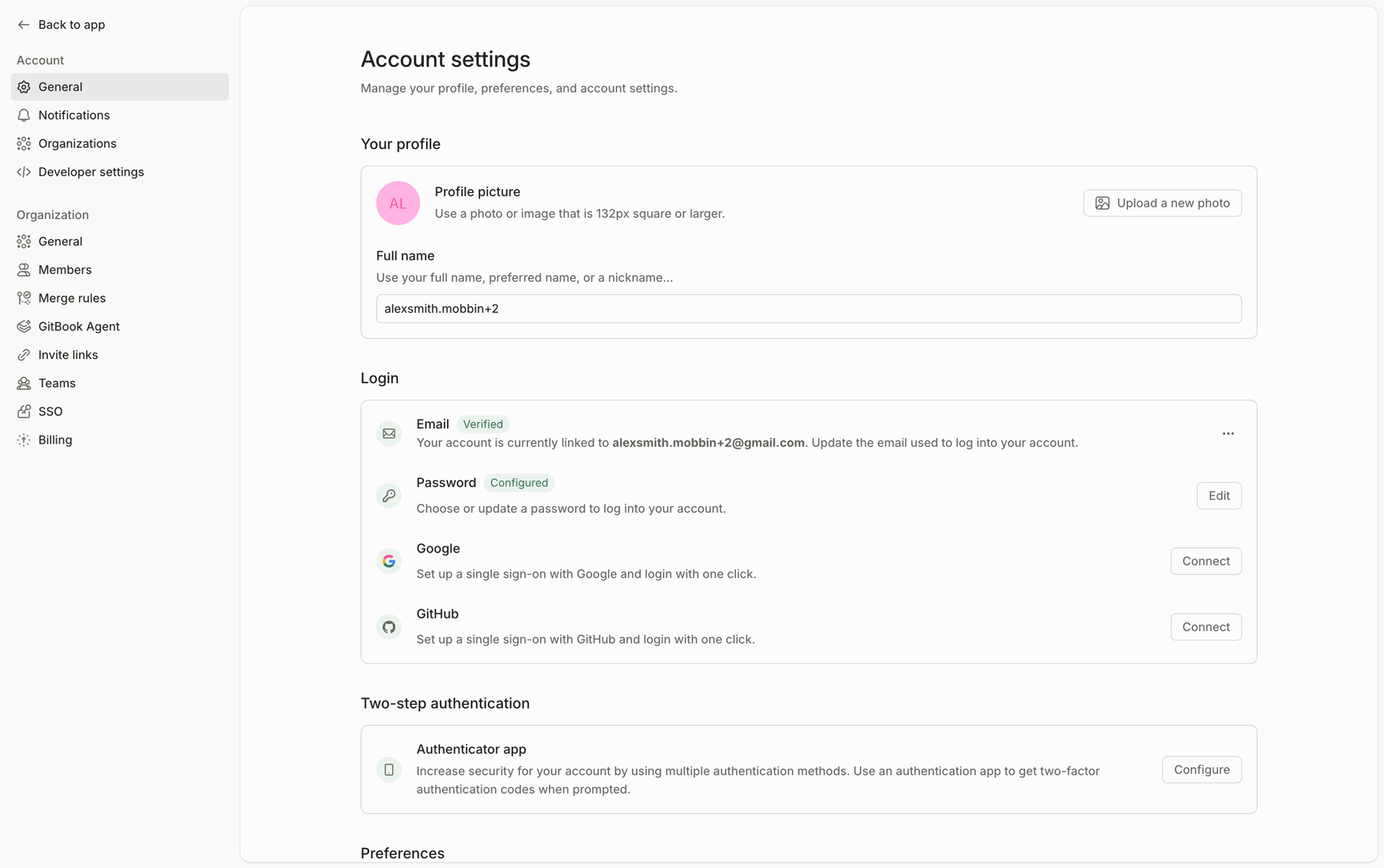 GitBook Web UI screenshot 8