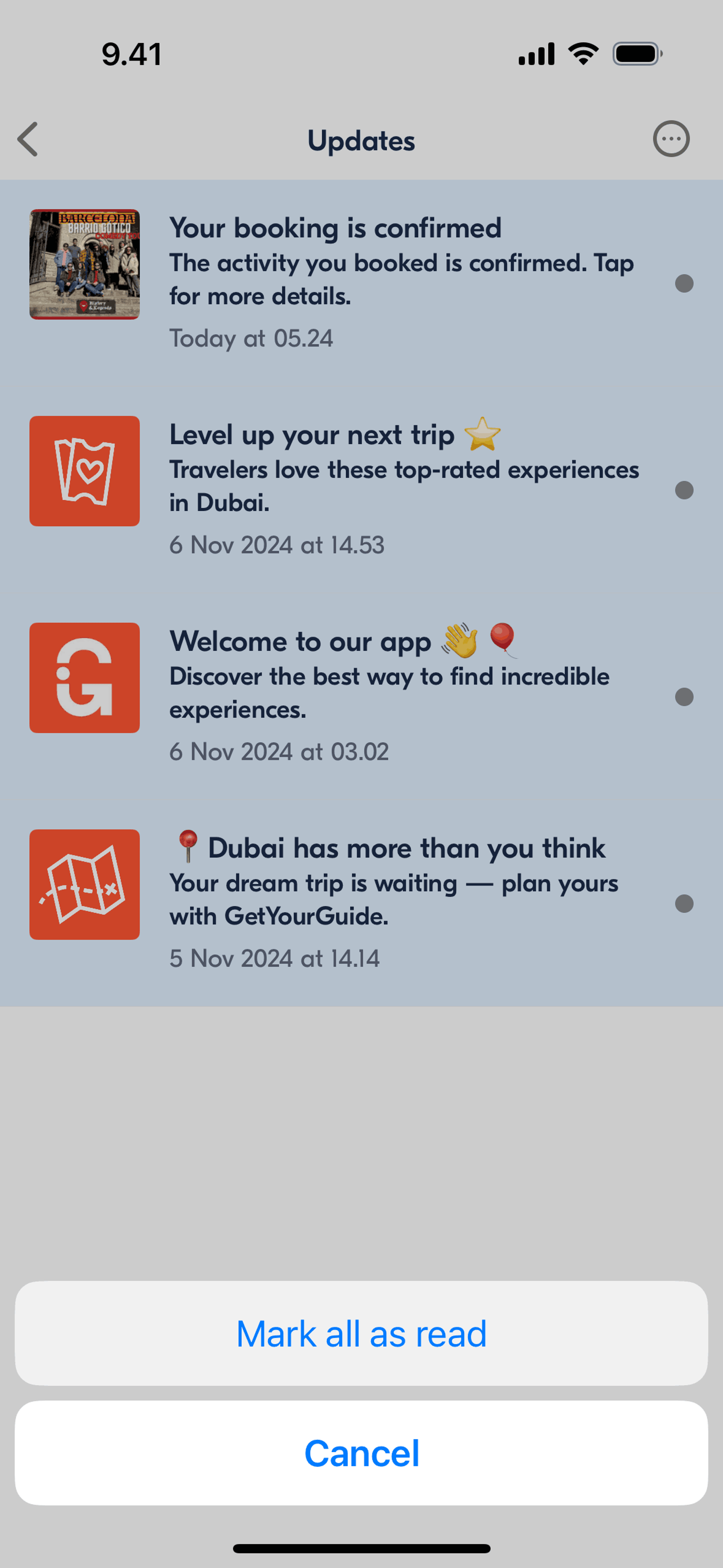 GetYourGuide iOS UI screenshot 12