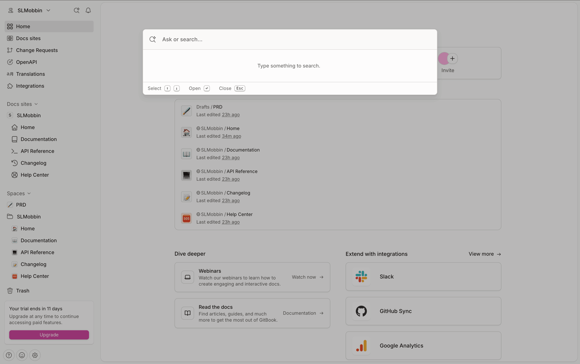 GitBook Web UI screenshot 2