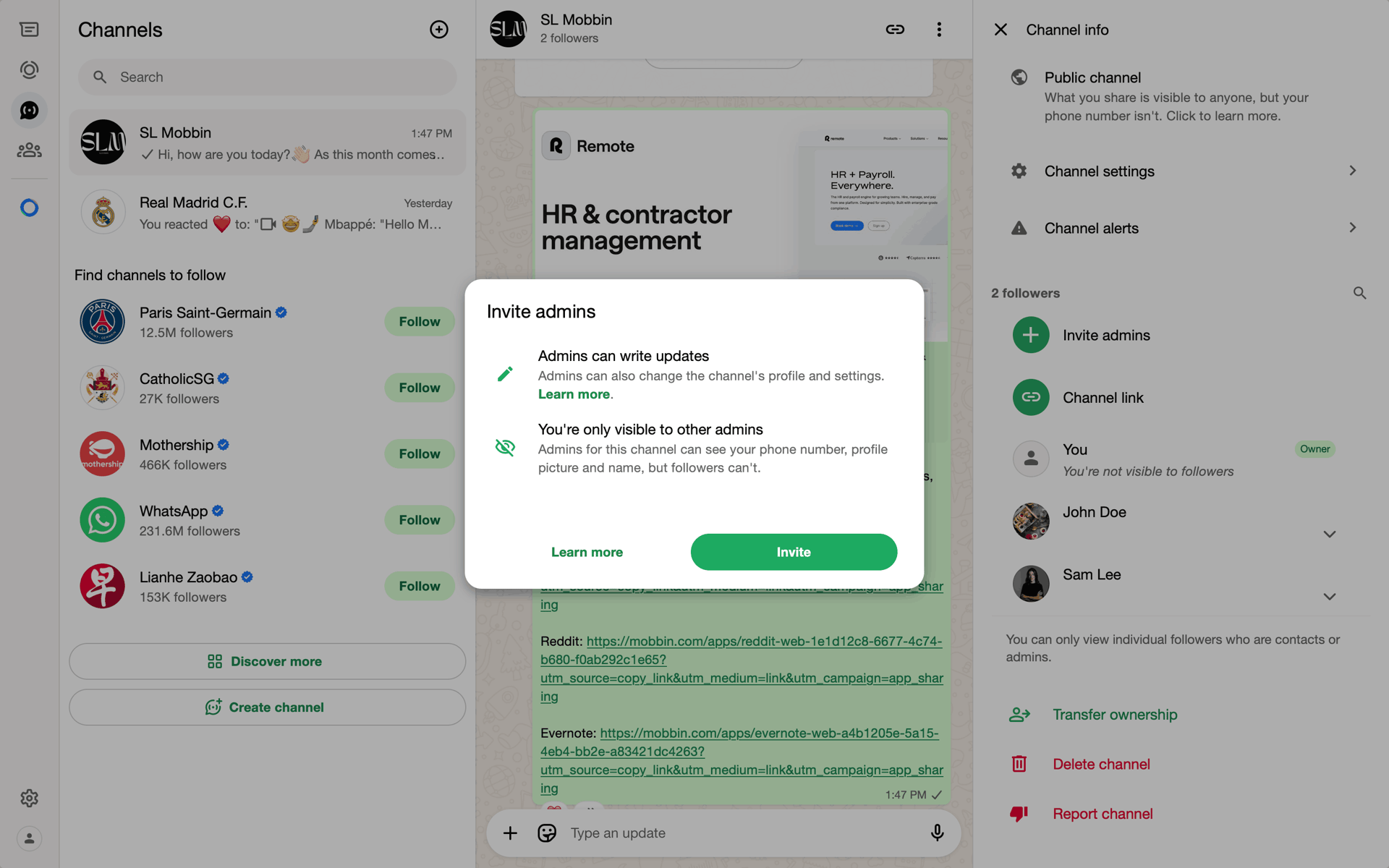 WhatsApp Web UI screenshot 16