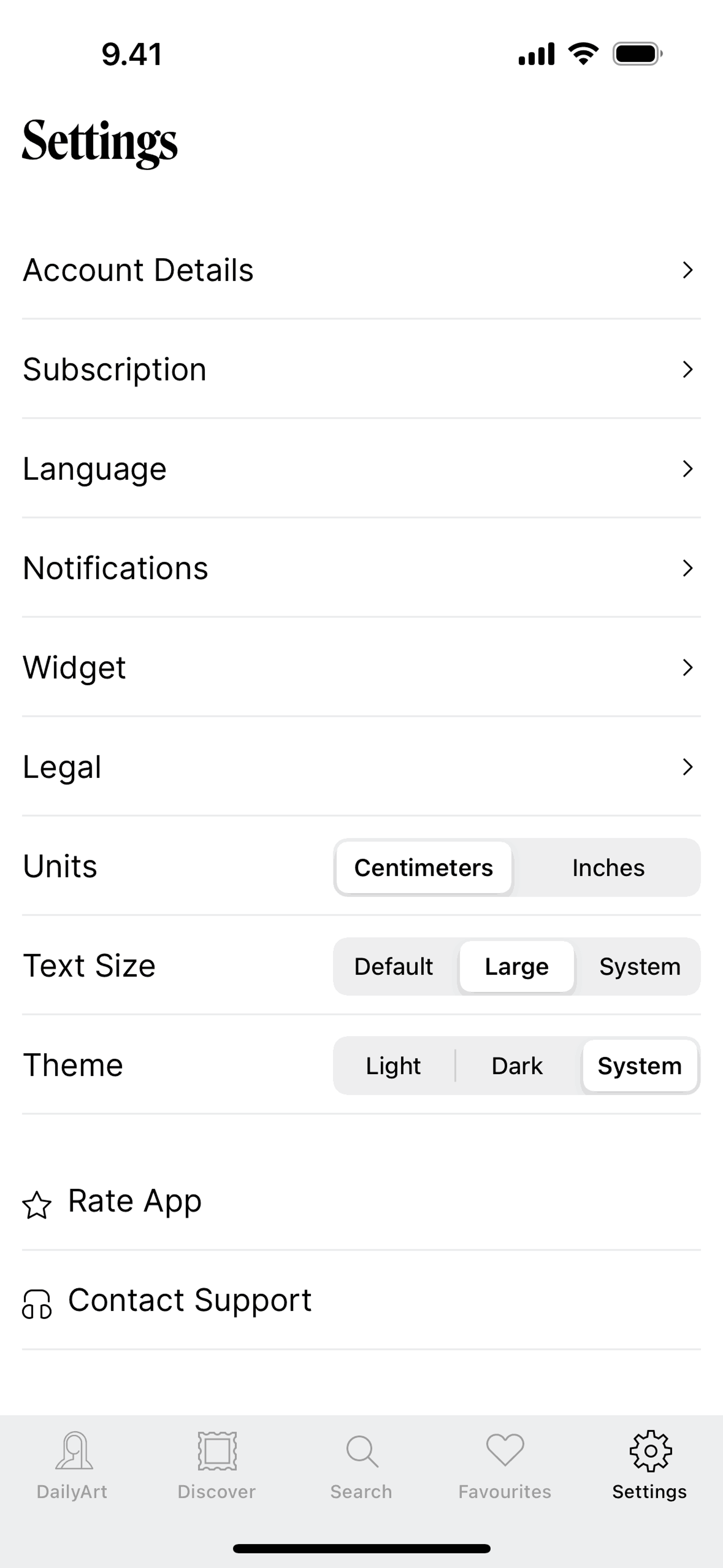 DailyArt iOS UI screenshot 7