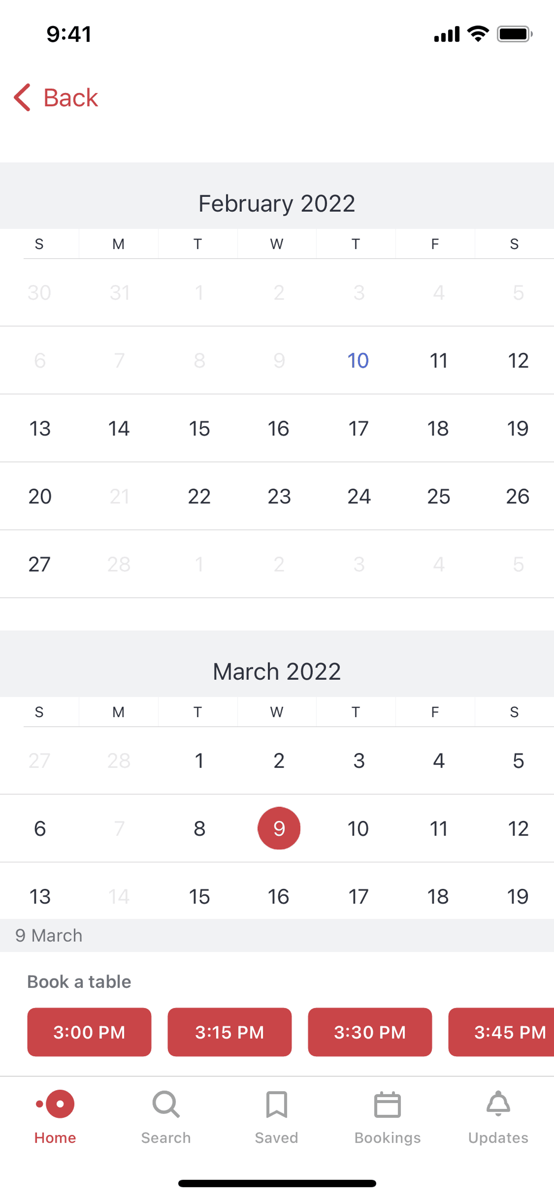 OpenTable iOS UI screenshot 17