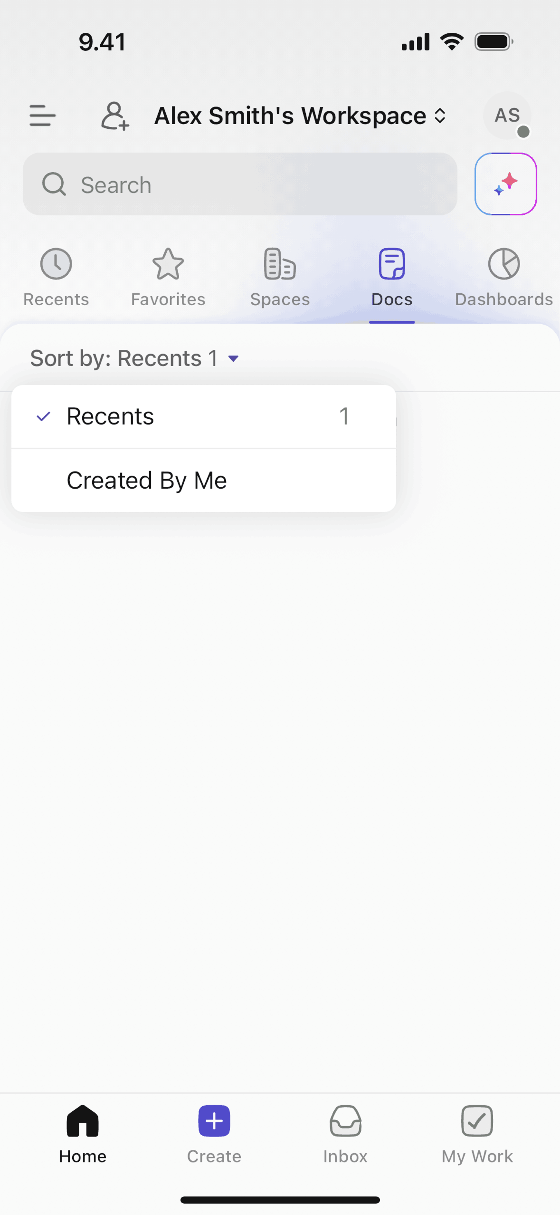 ClickUp iOS UI screenshot 7