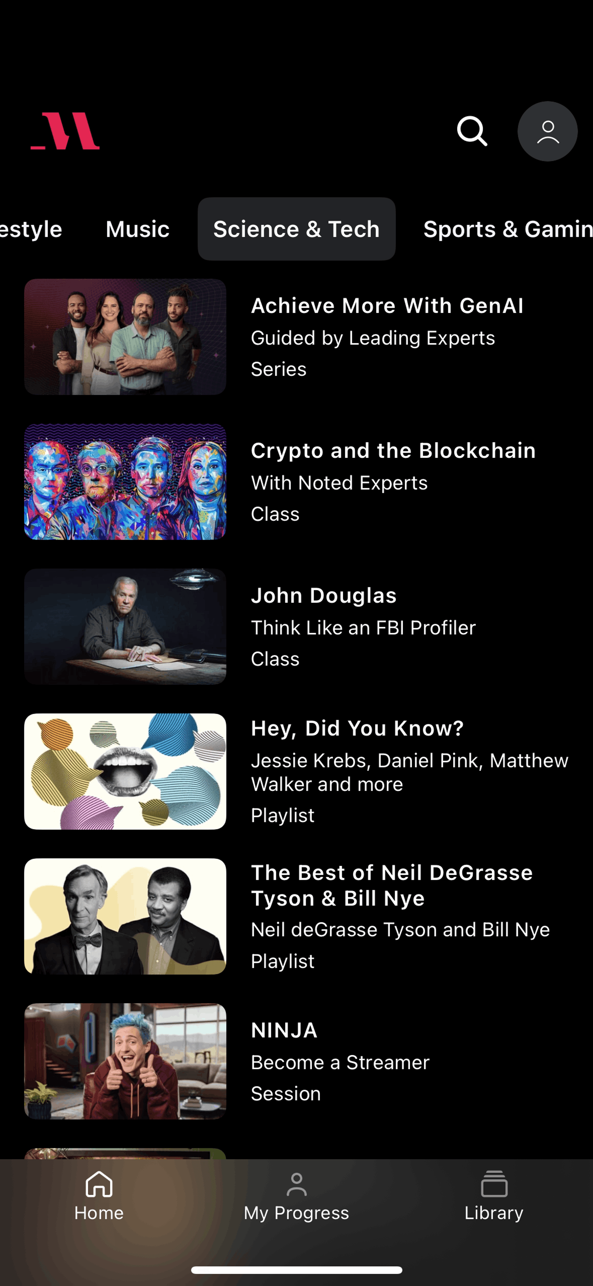 MasterClass iOS UI screenshot 9