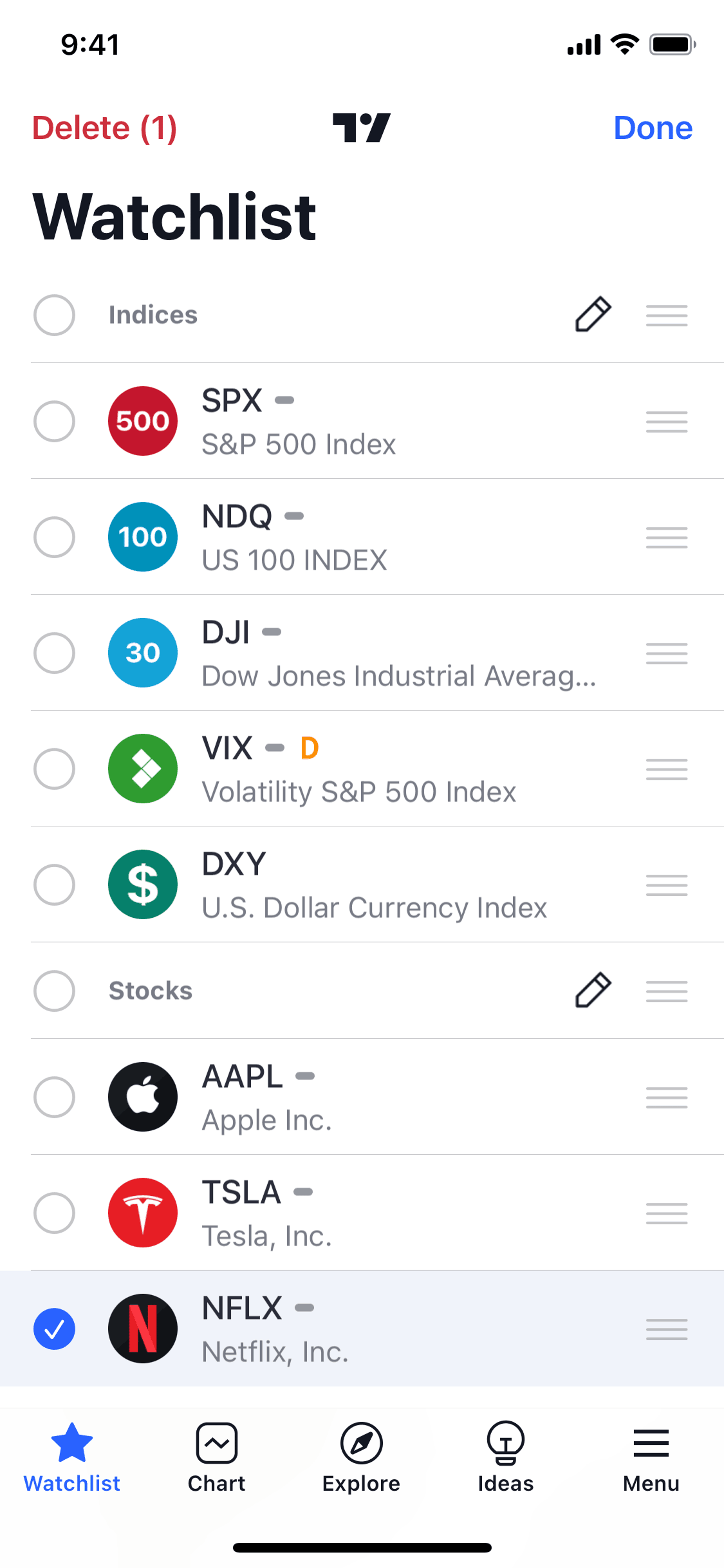 TradingView iOS UI screenshot 11
