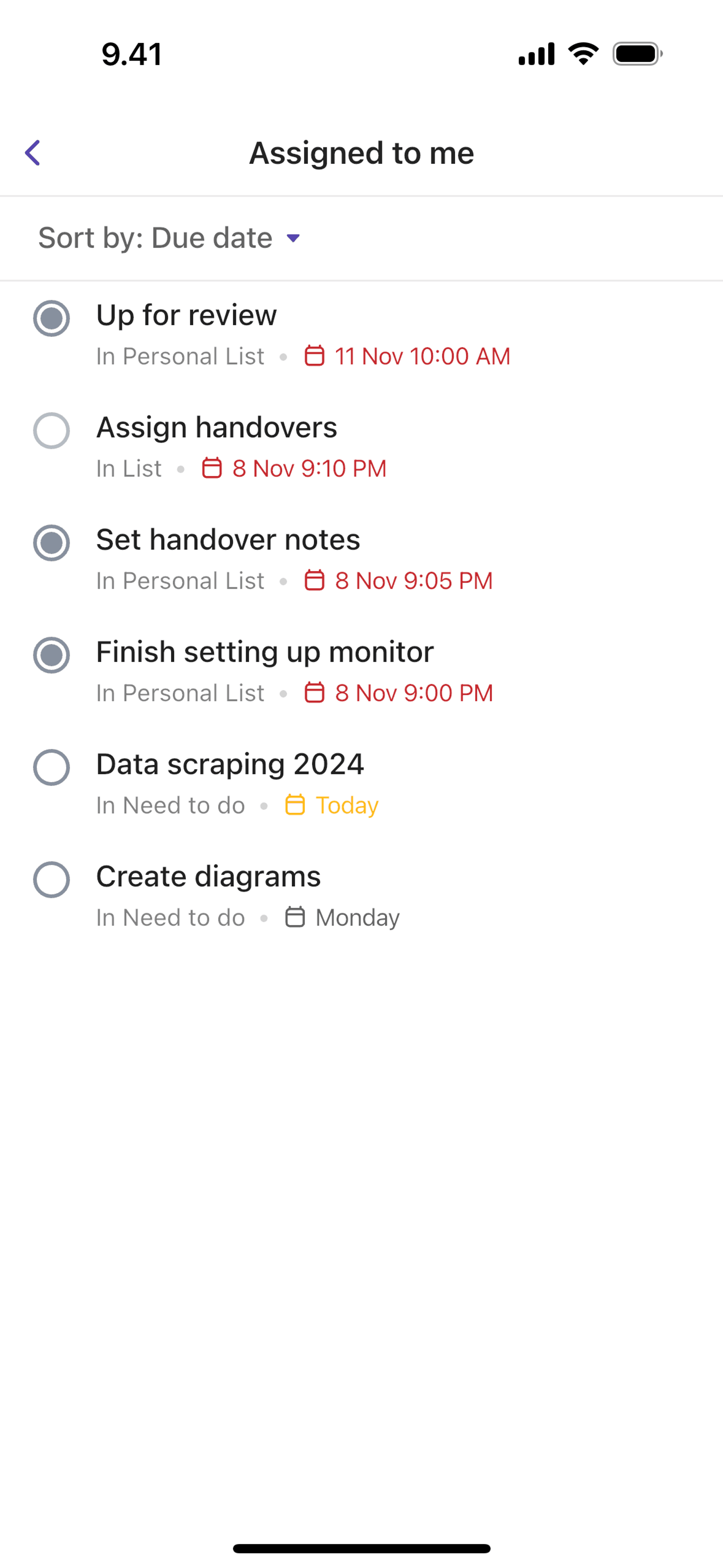 ClickUp iOS UI screenshot 21