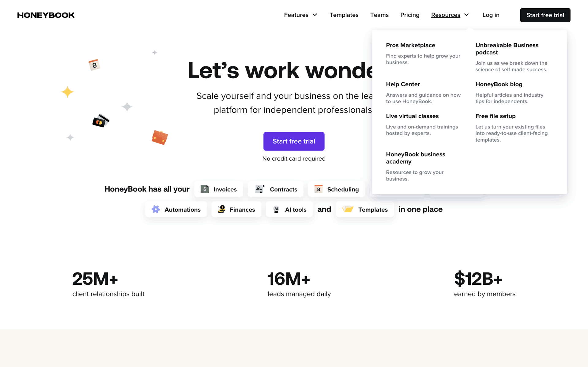 HoneyBook Web UI screenshot 13