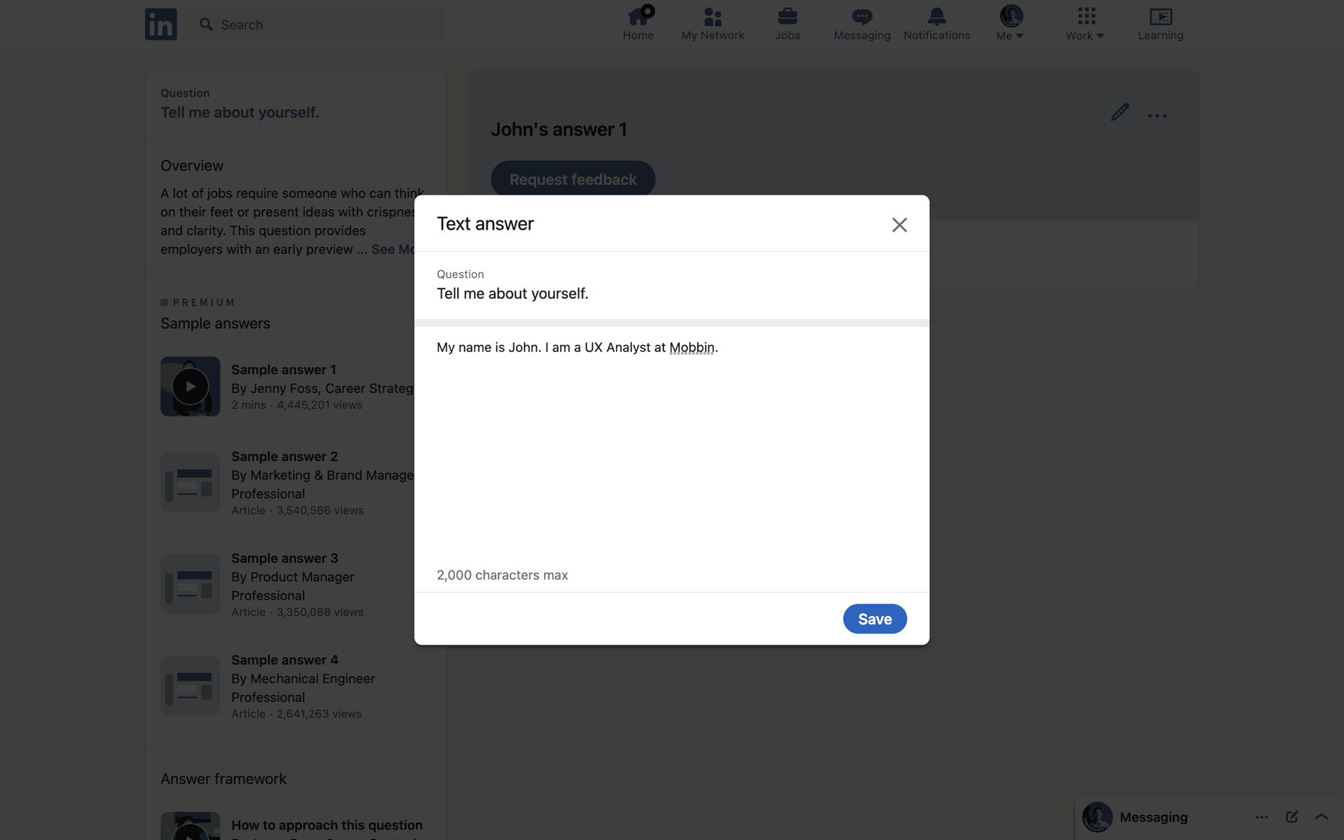 LinkedIn Web UI screenshot 16