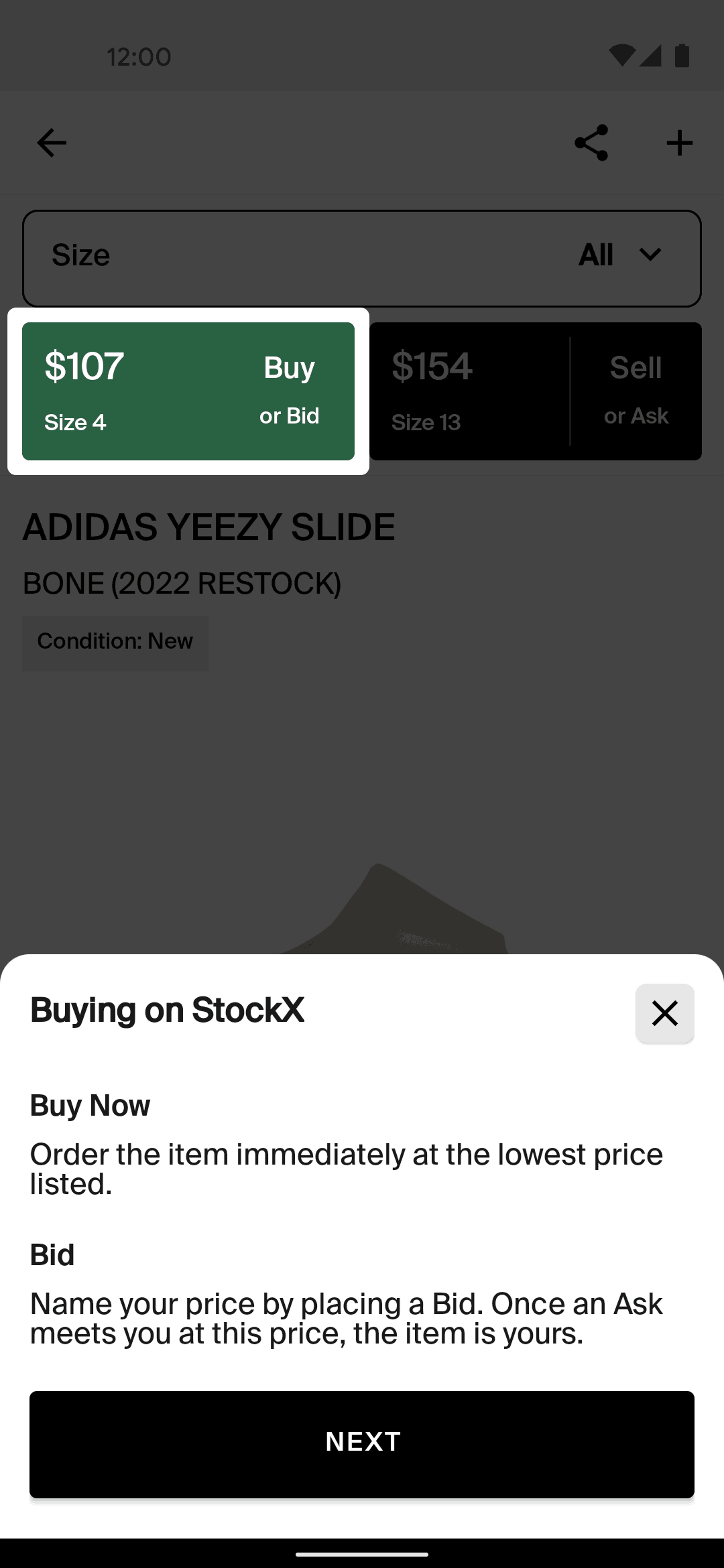 StockX Android UI screenshot 16