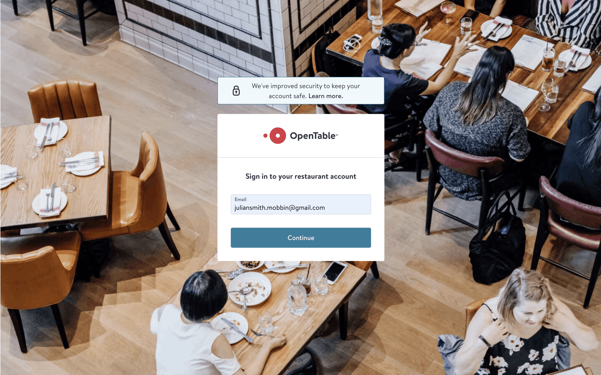 OpenTable Web UI screenshot 19