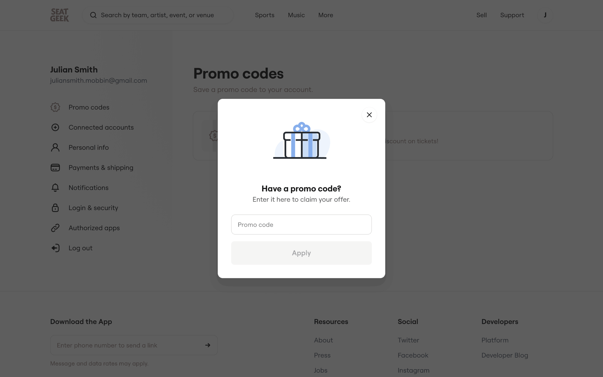 SeatGeek Web UI screenshot 5