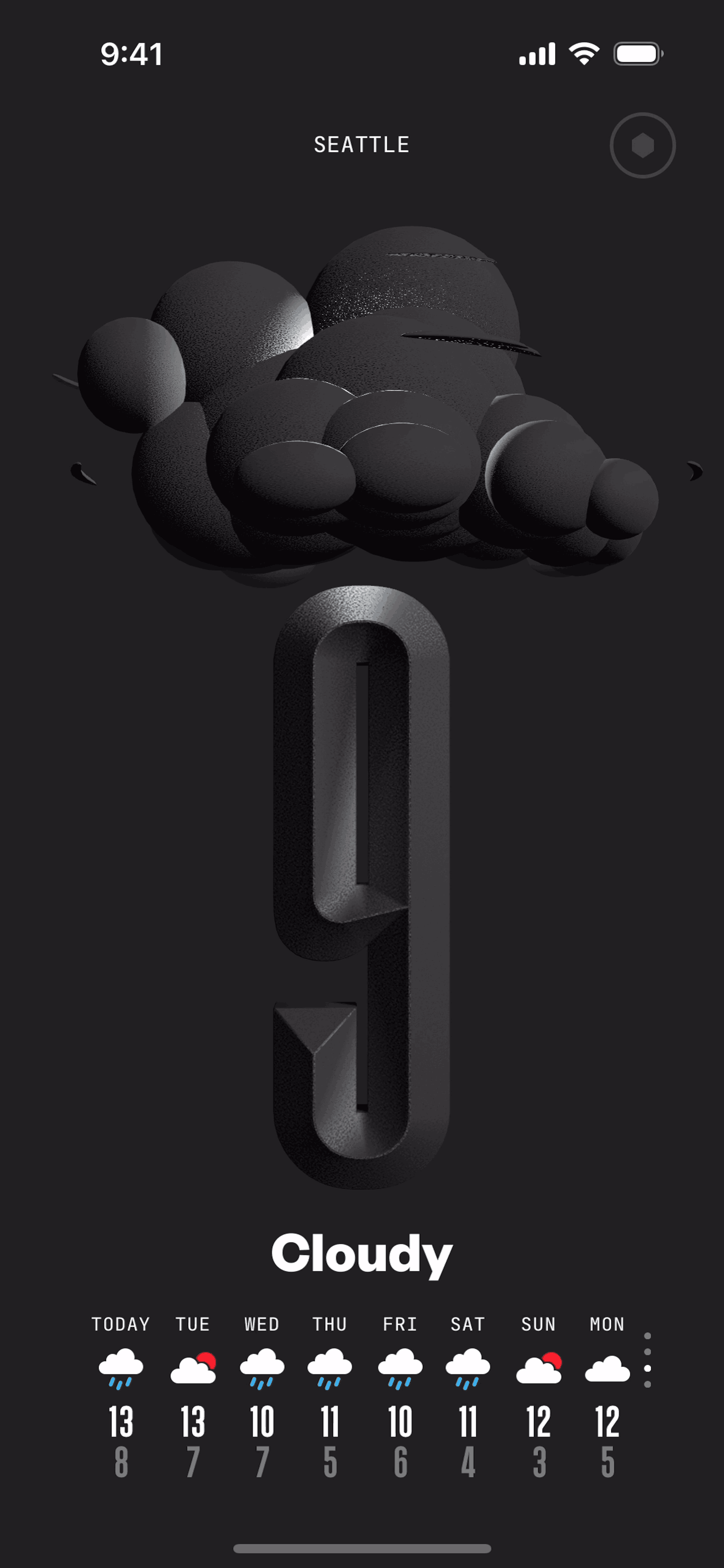 (Not Boring) Weather iOS UI screenshot 18