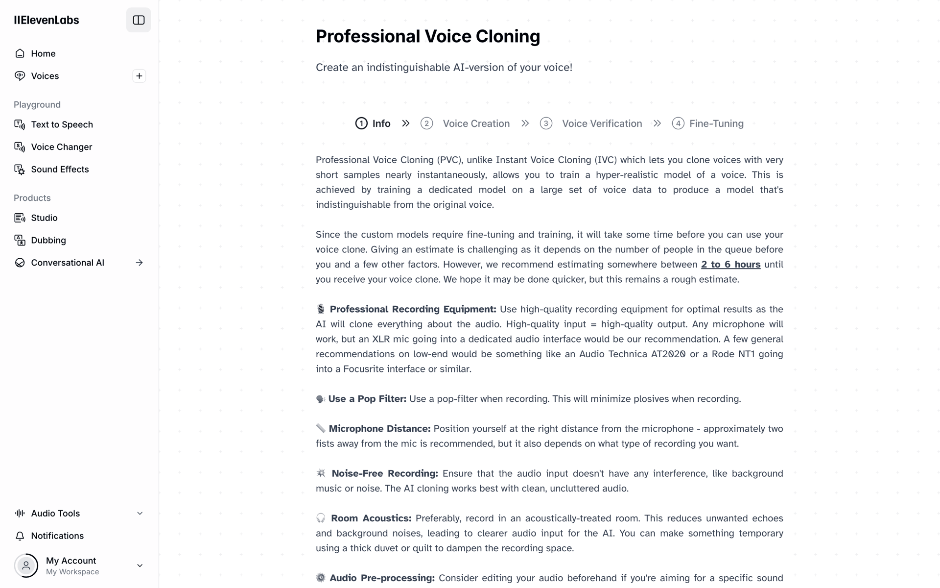 ElevenLabs Web UI screenshot 7