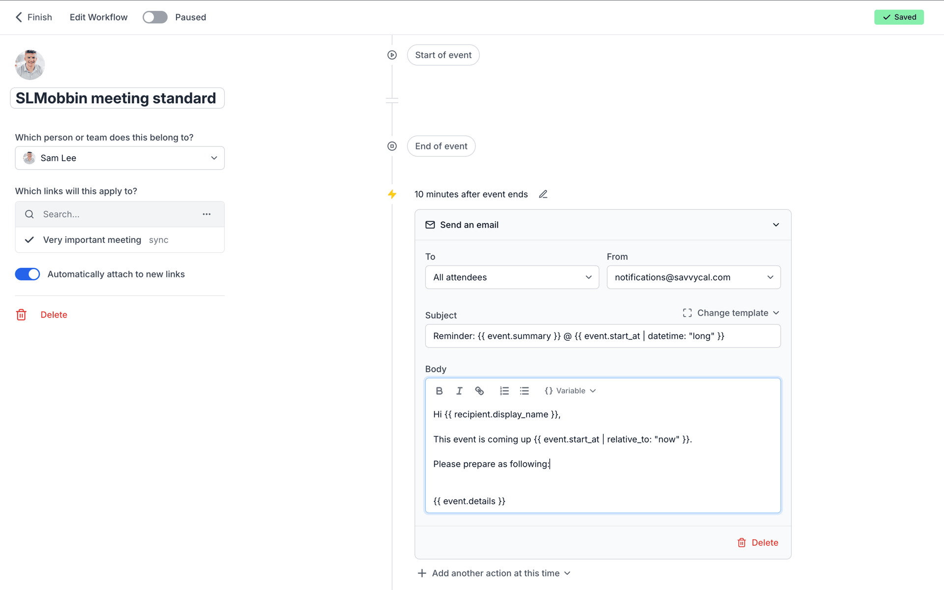 SavvyCal Web UI screenshot 15